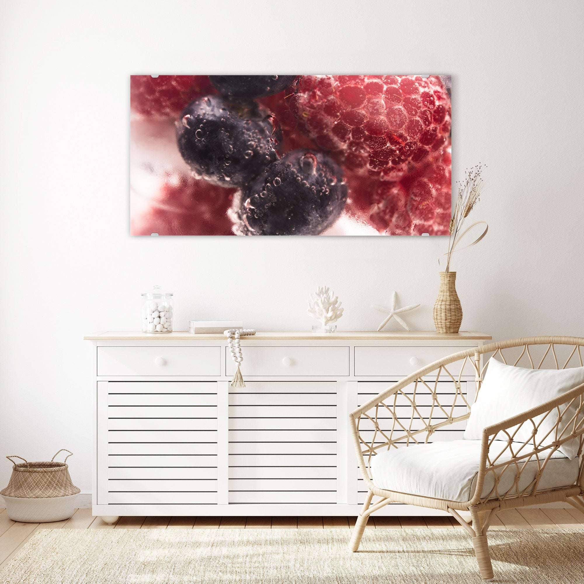 Wandbild - Gefrorene Beeren mit Tropfen