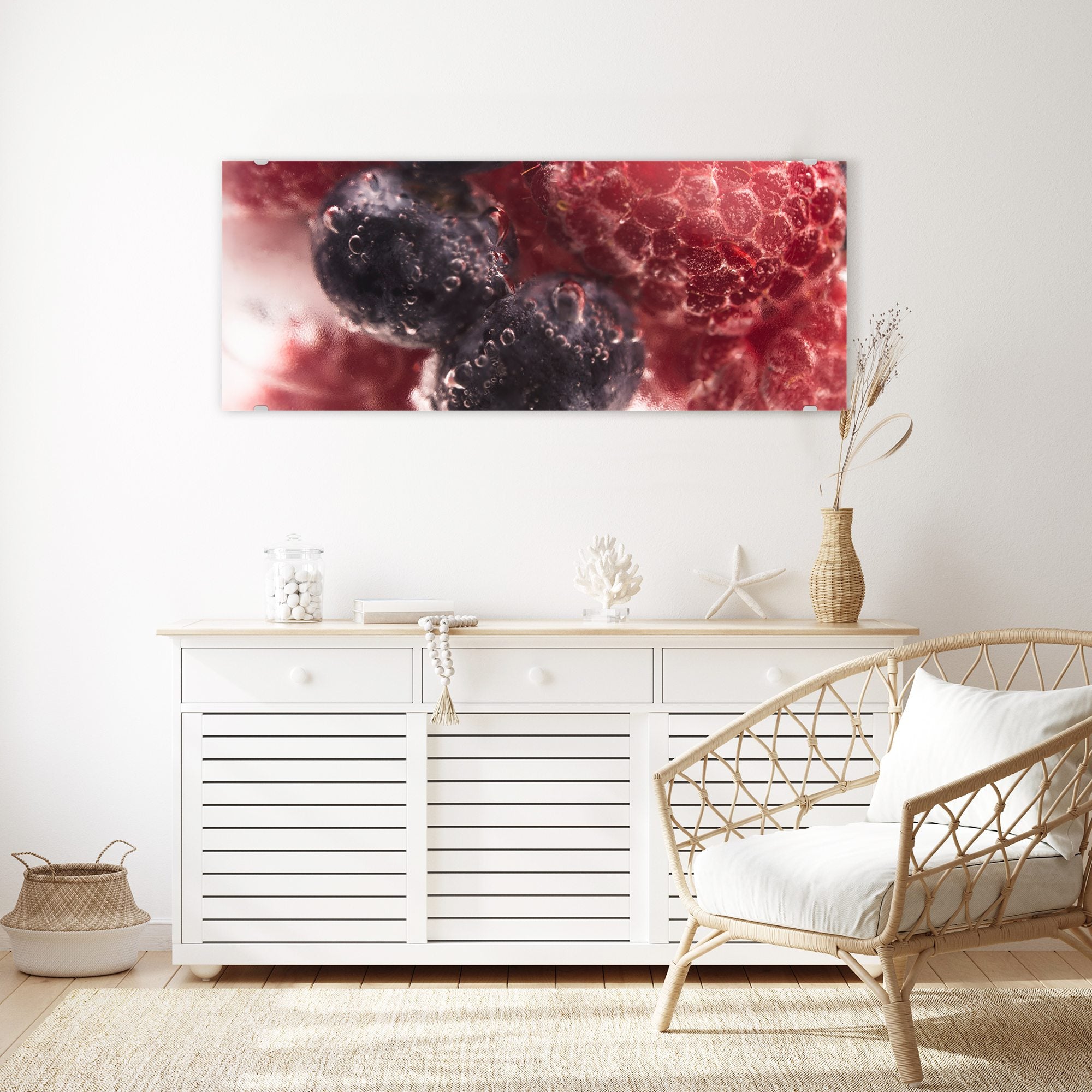 Wandbild - Gefrorene Beeren mit Tropfen