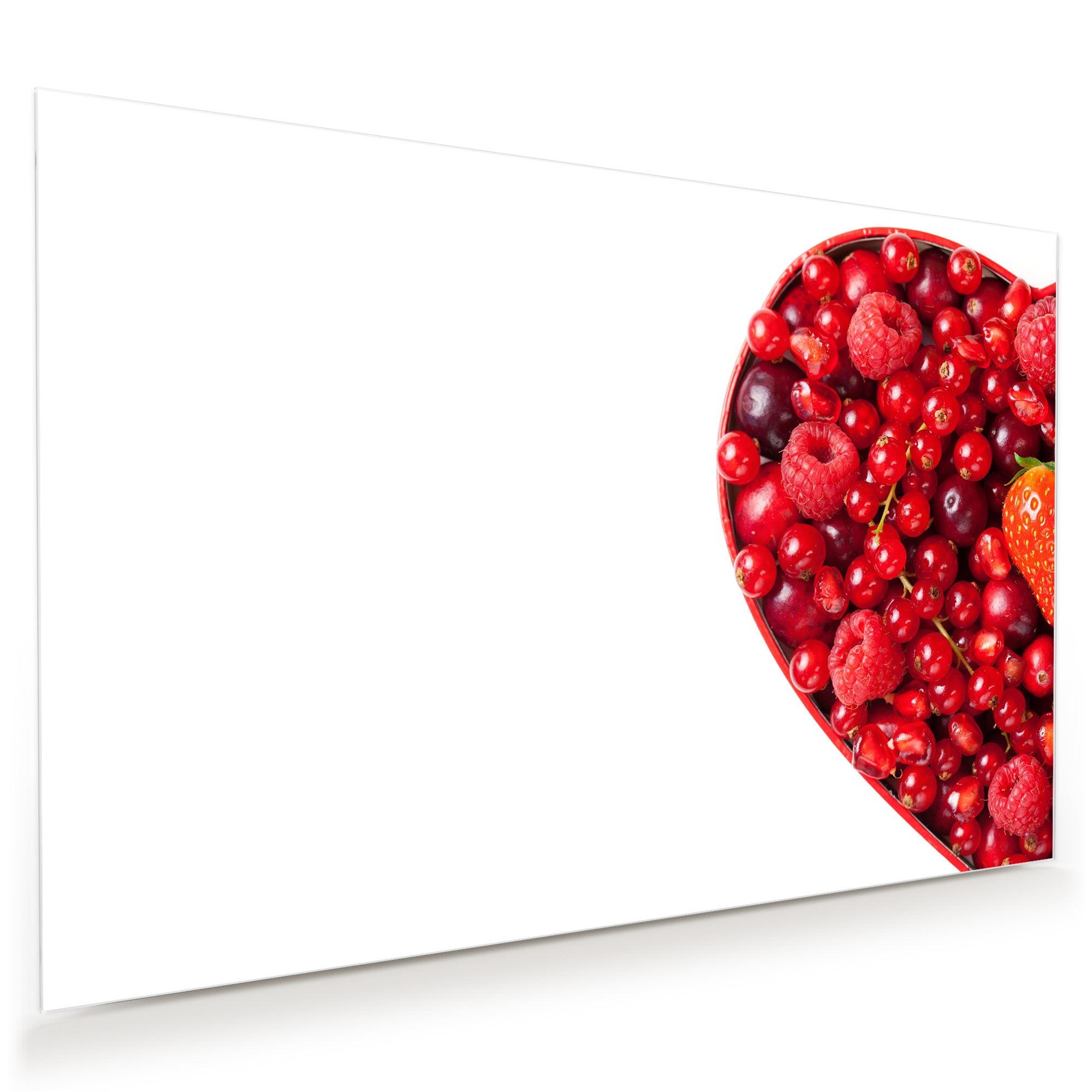 Wandbild - Herz aus Beeren und Erdbeere