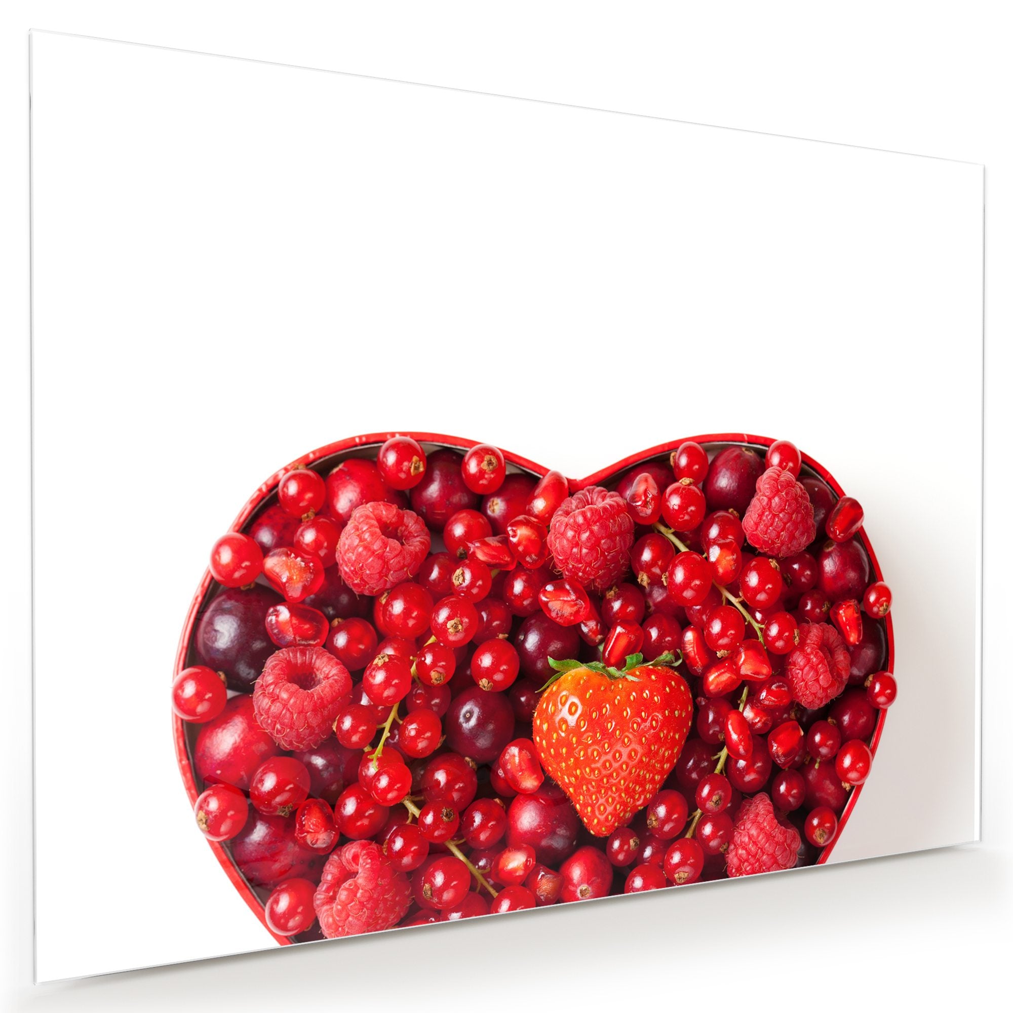Wandbild - Herz aus Beeren und Erdbeere
