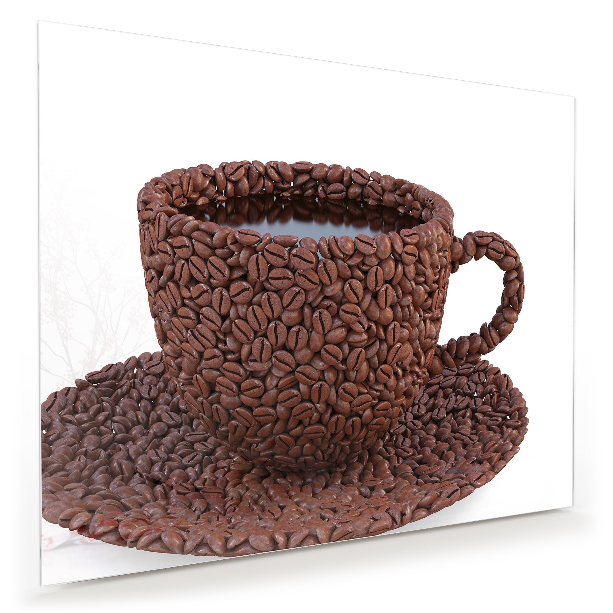 Wandbild - Tasse aus Kaffeebohnen