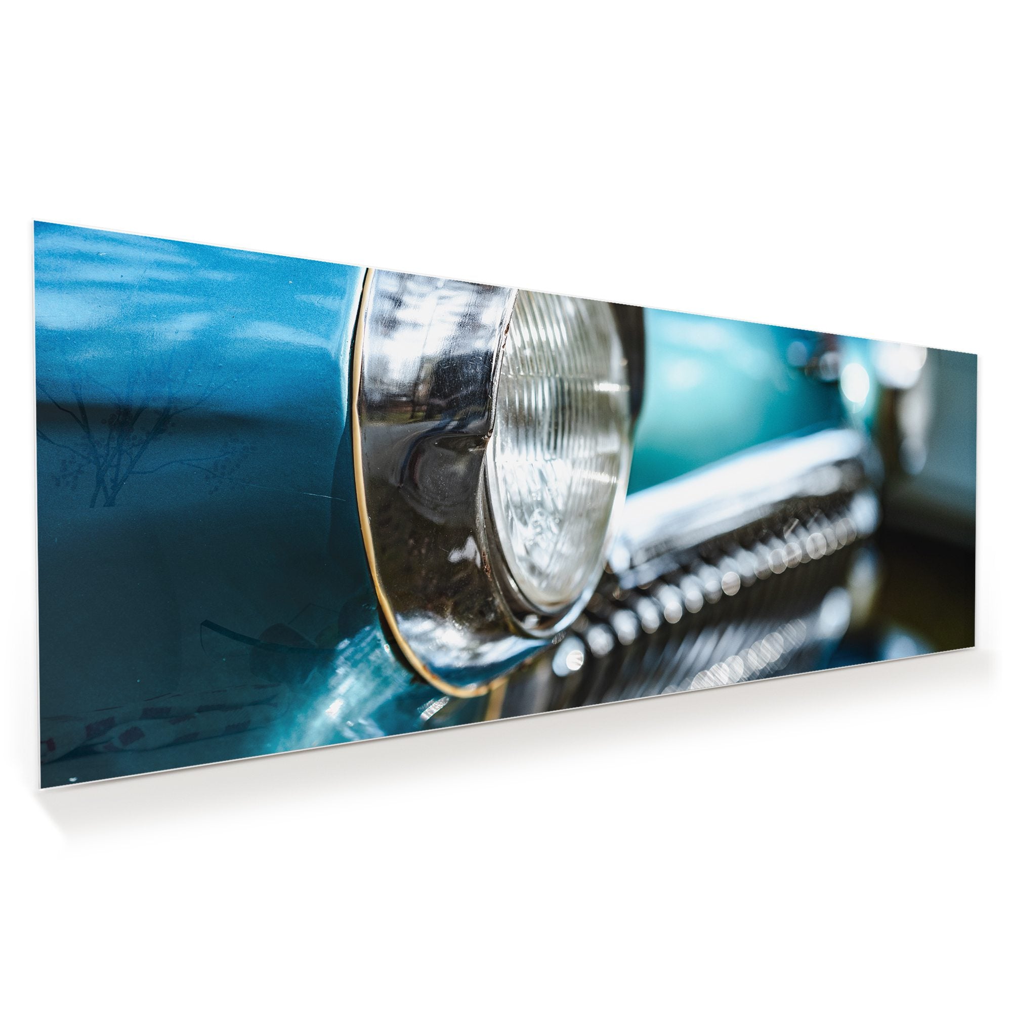 Wandbild - Blaue Autoscheinwerfer