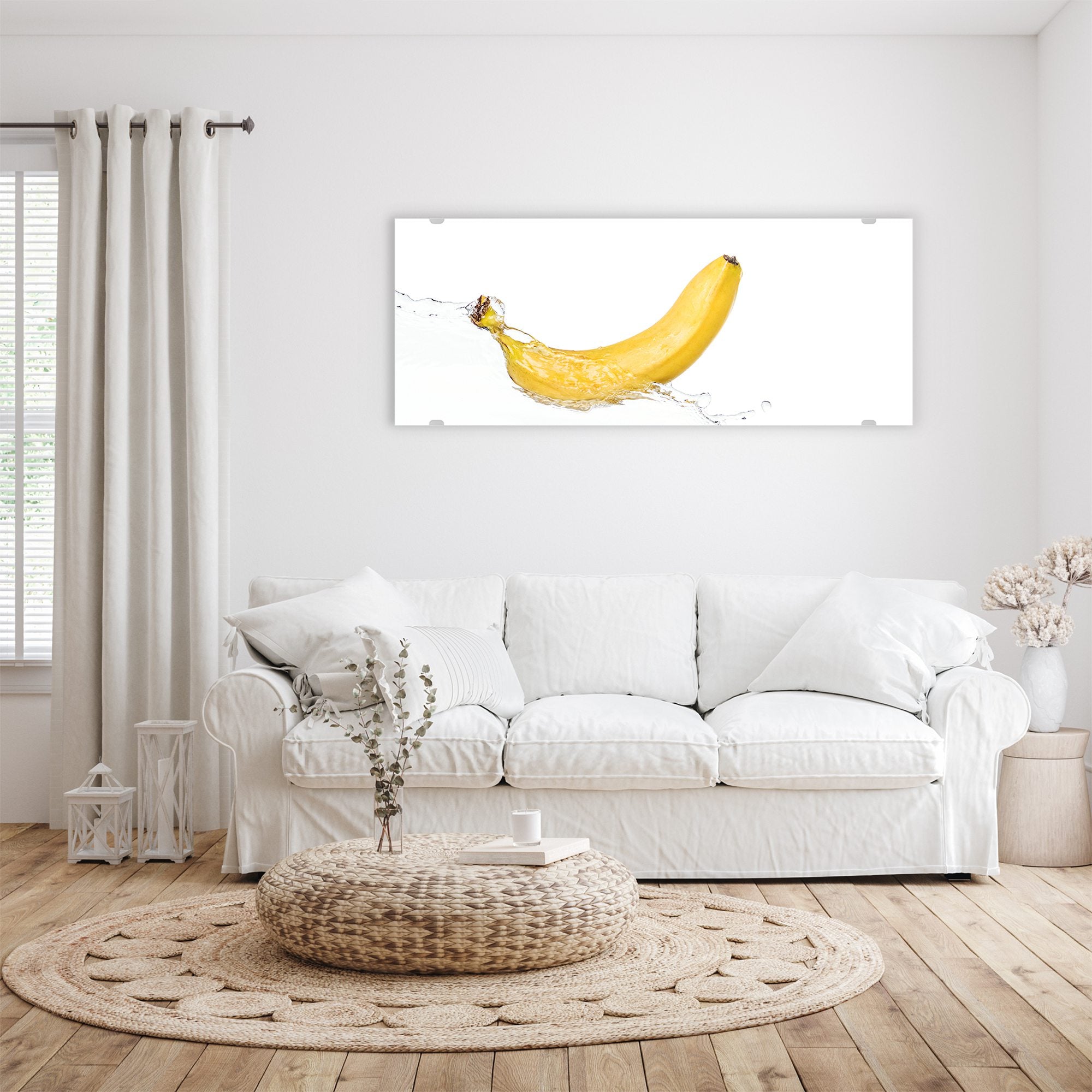 Wandbild - Banane auf Wassersplash