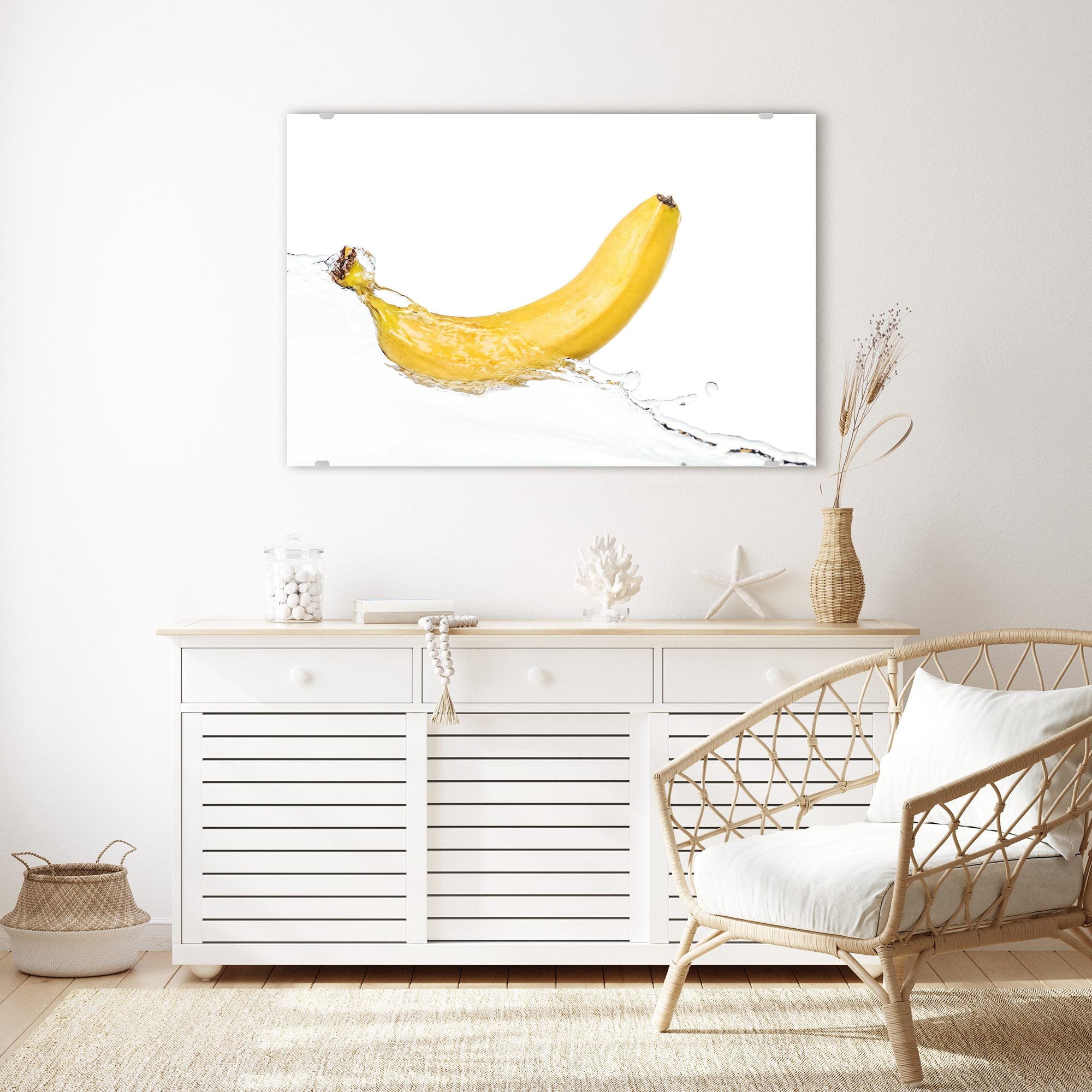 Wandbild - Banane auf Wassersplash