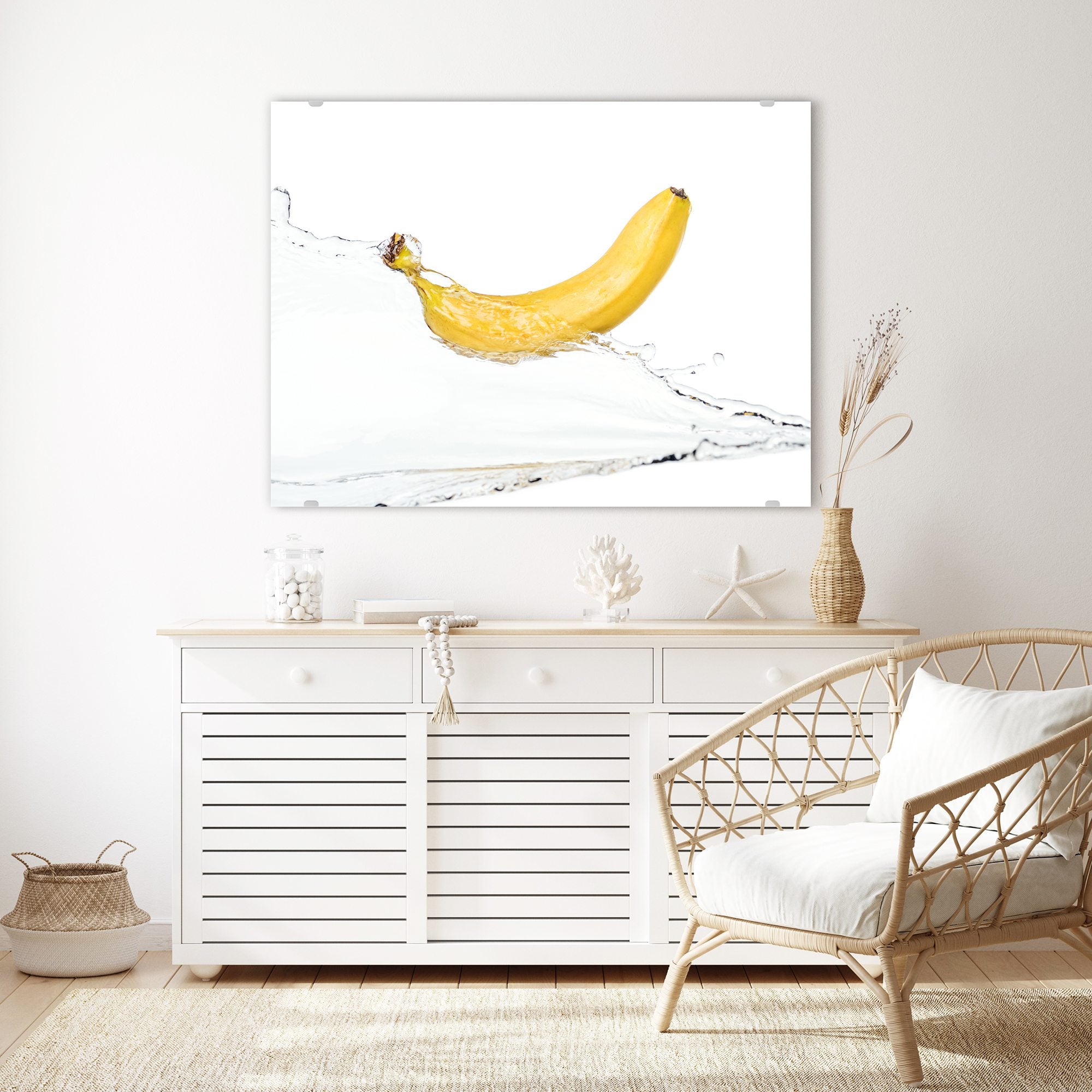 Wandbild - Banane auf Wassersplash