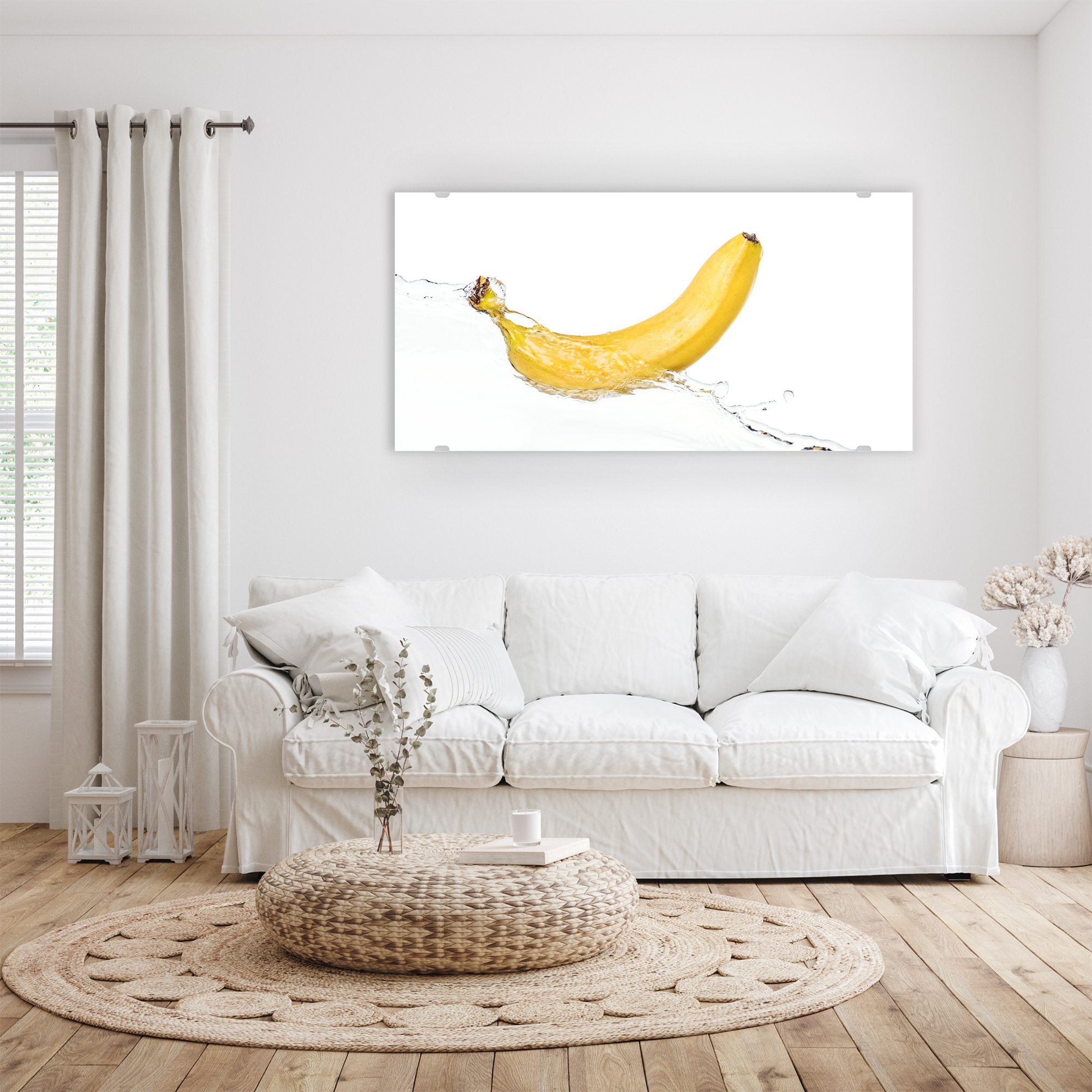 Wandbild - Banane auf Wassersplash