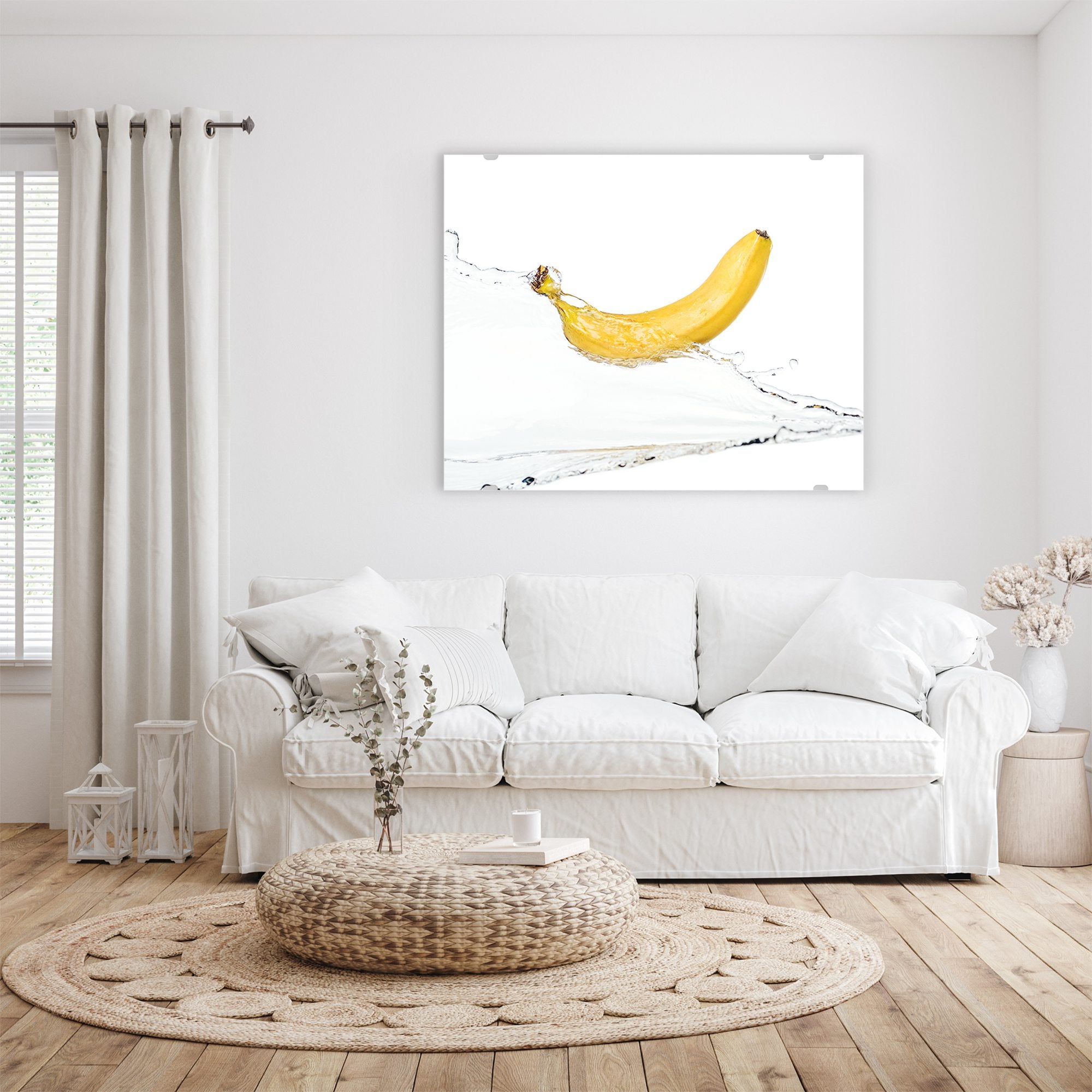 Wandbild - Banane auf Wassersplash