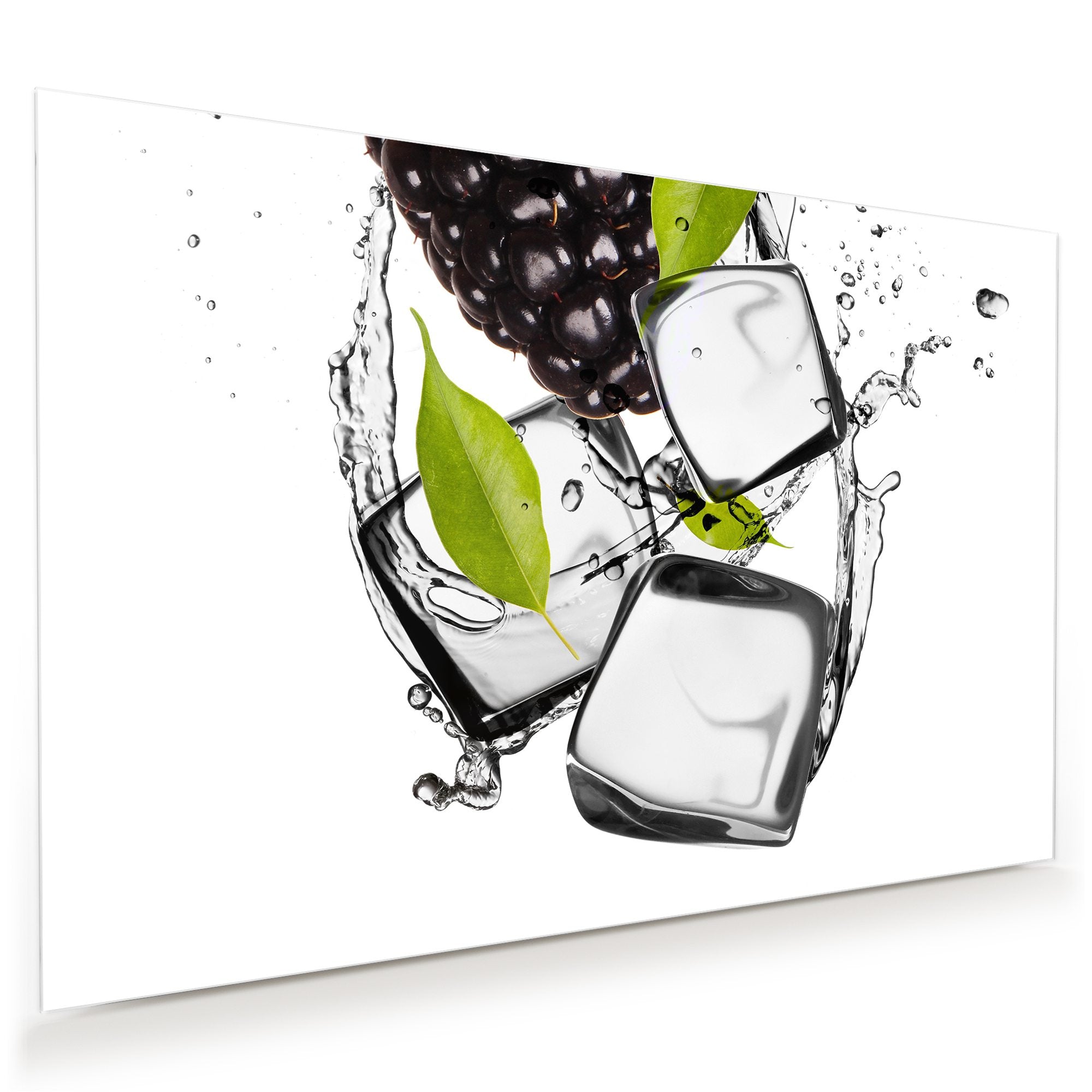 Wandbild - Brombeeren im Wasser Splash