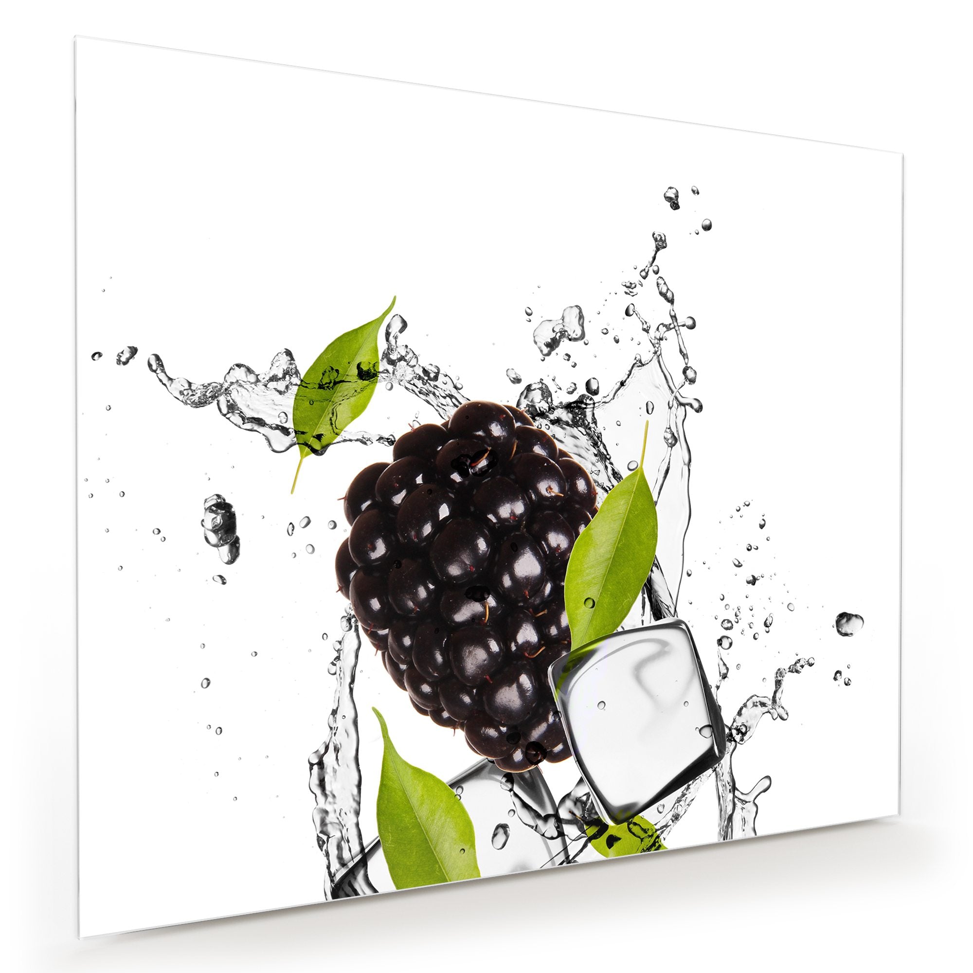 Wandbild - Brombeeren im Wasser Splash