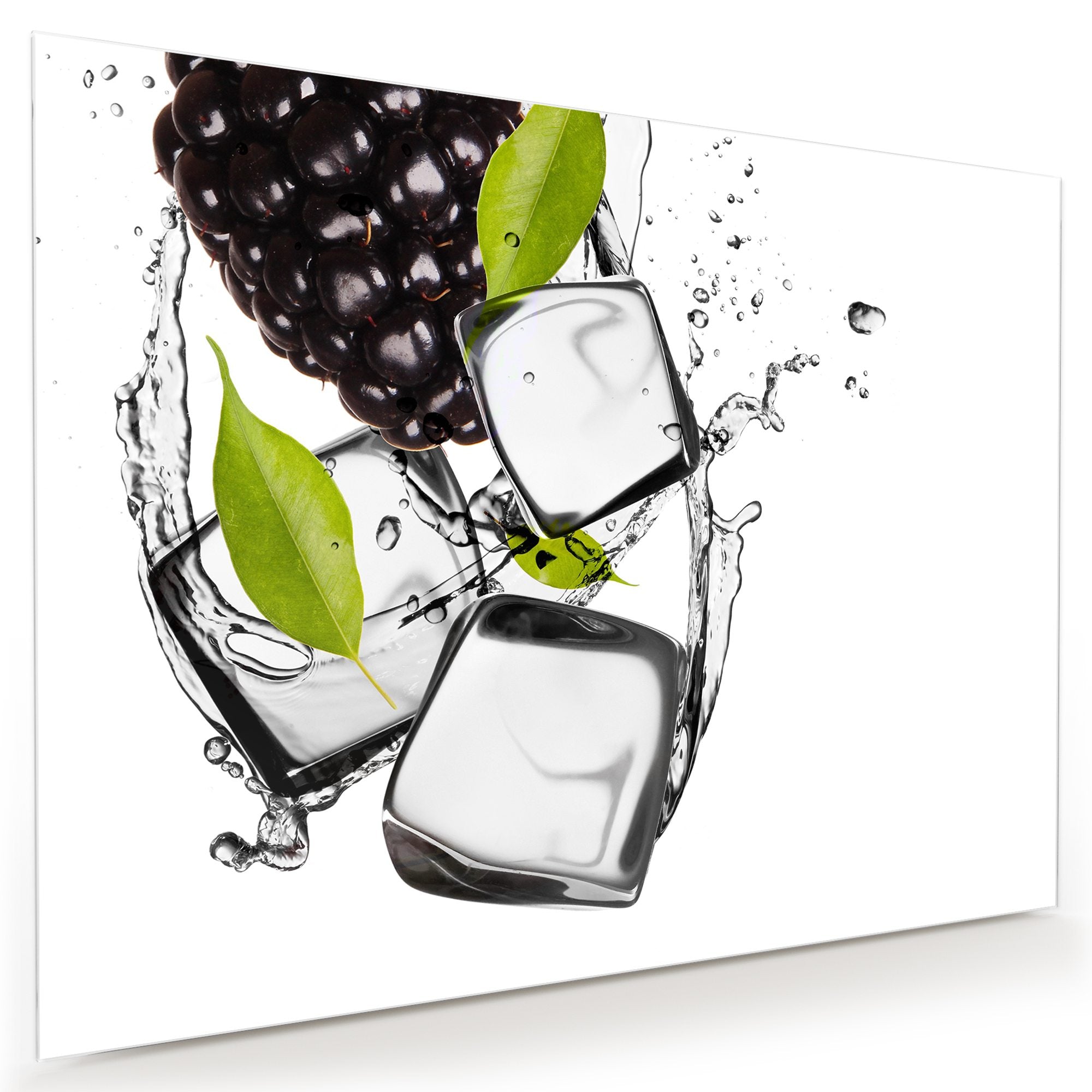 Wandbild - Brombeeren im Wasser Splash