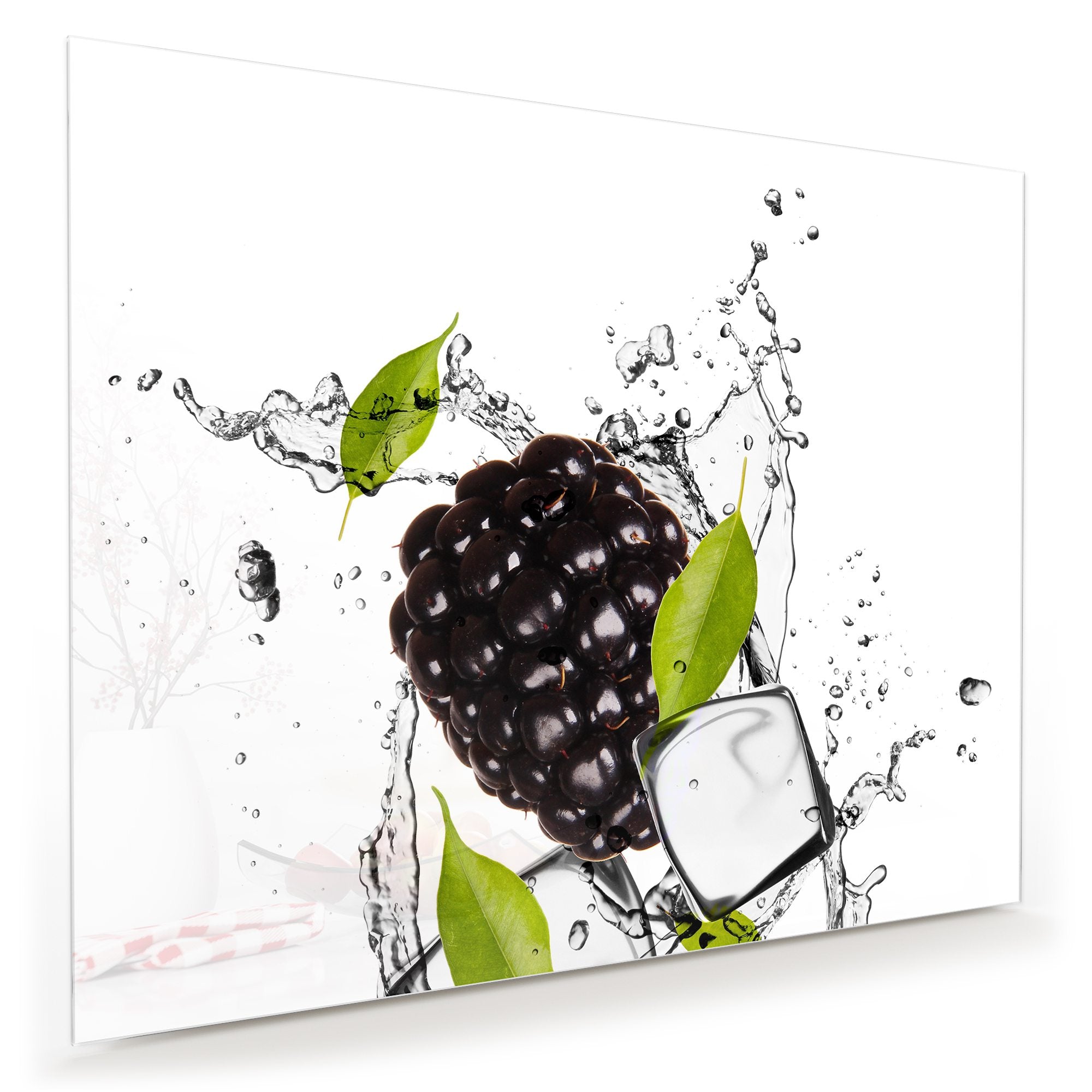 Wandbild - Brombeeren im Wasser Splash