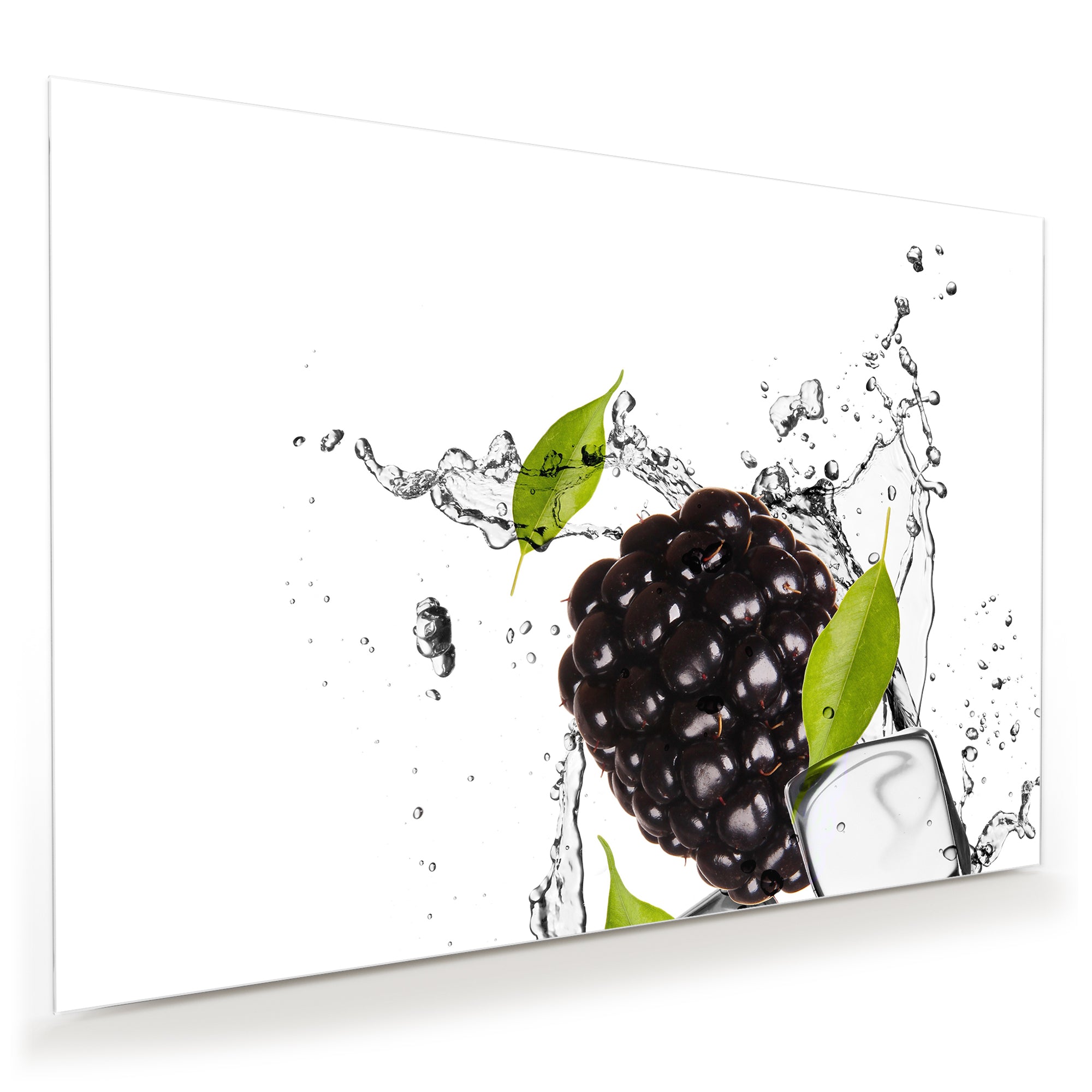 Wandbild - Brombeeren im Wasser Splash