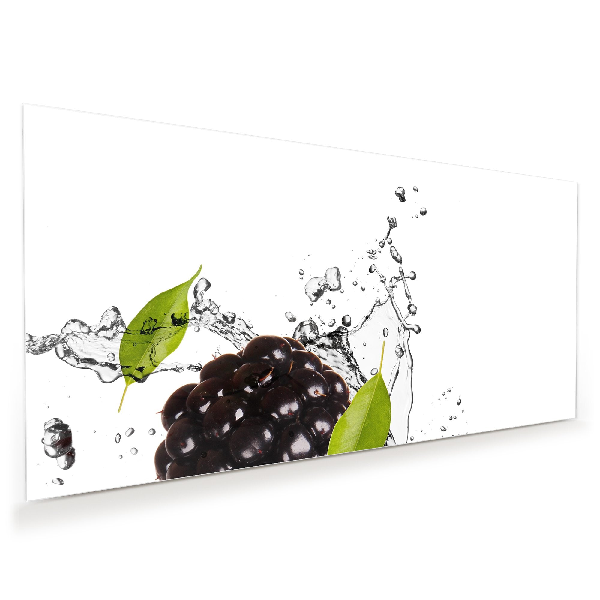 Wandbild - Brombeeren im Wasser Splash