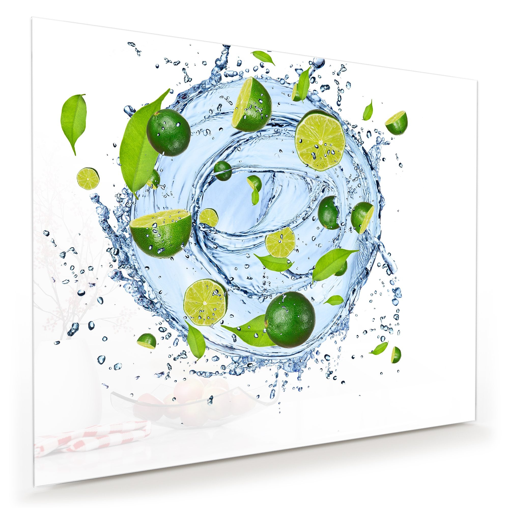 Wandbild - Limette im Wassersplash