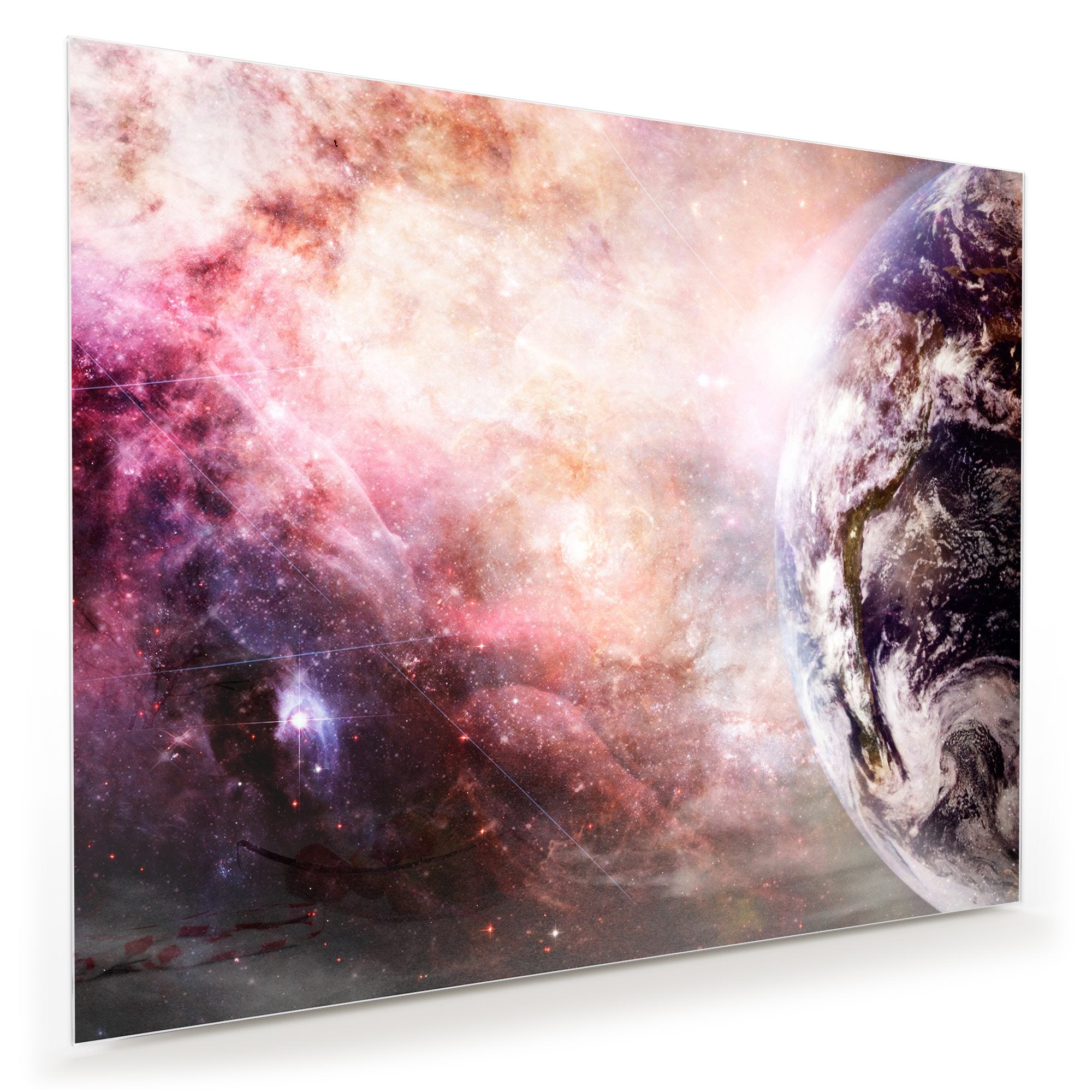 Wandbild - Erde und Galaxie