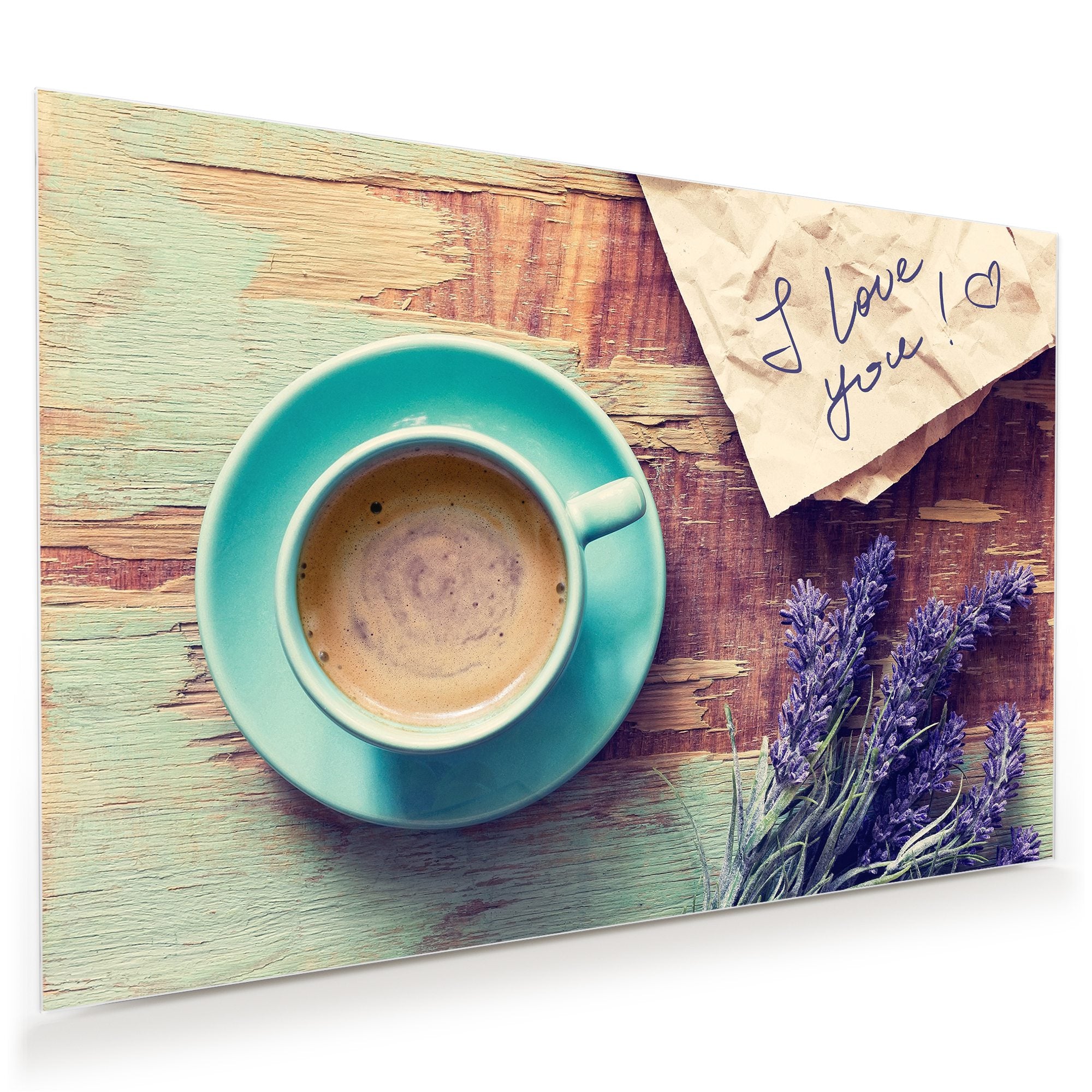 Wandbild - Kaffeetasse und Lavendel