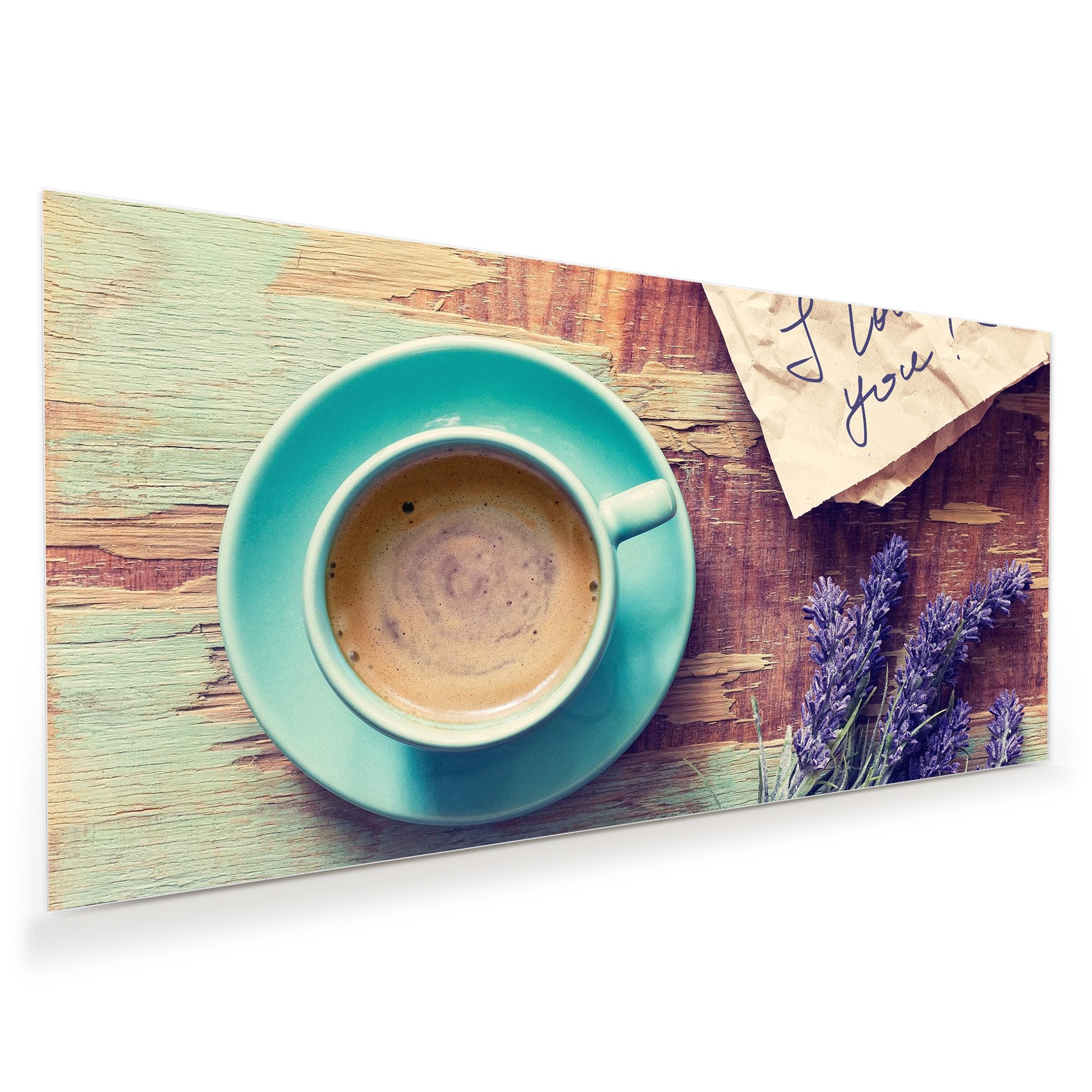 Wandbild - Kaffeetasse und Lavendel