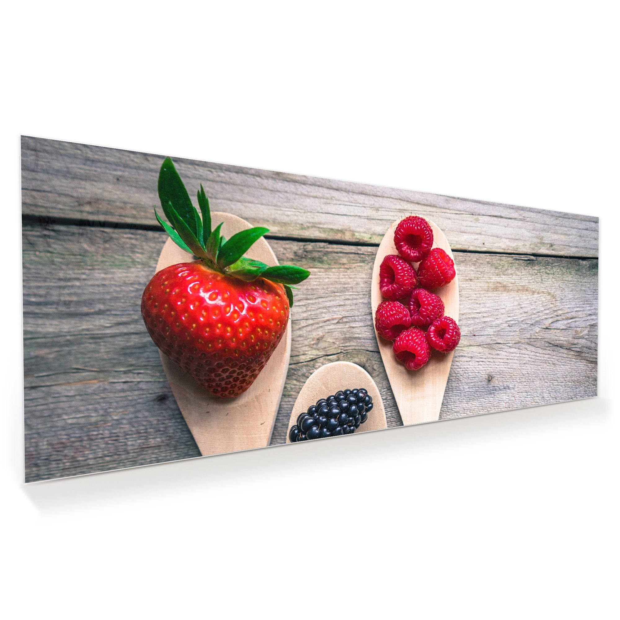 Wandbild - Beeren auf Holz