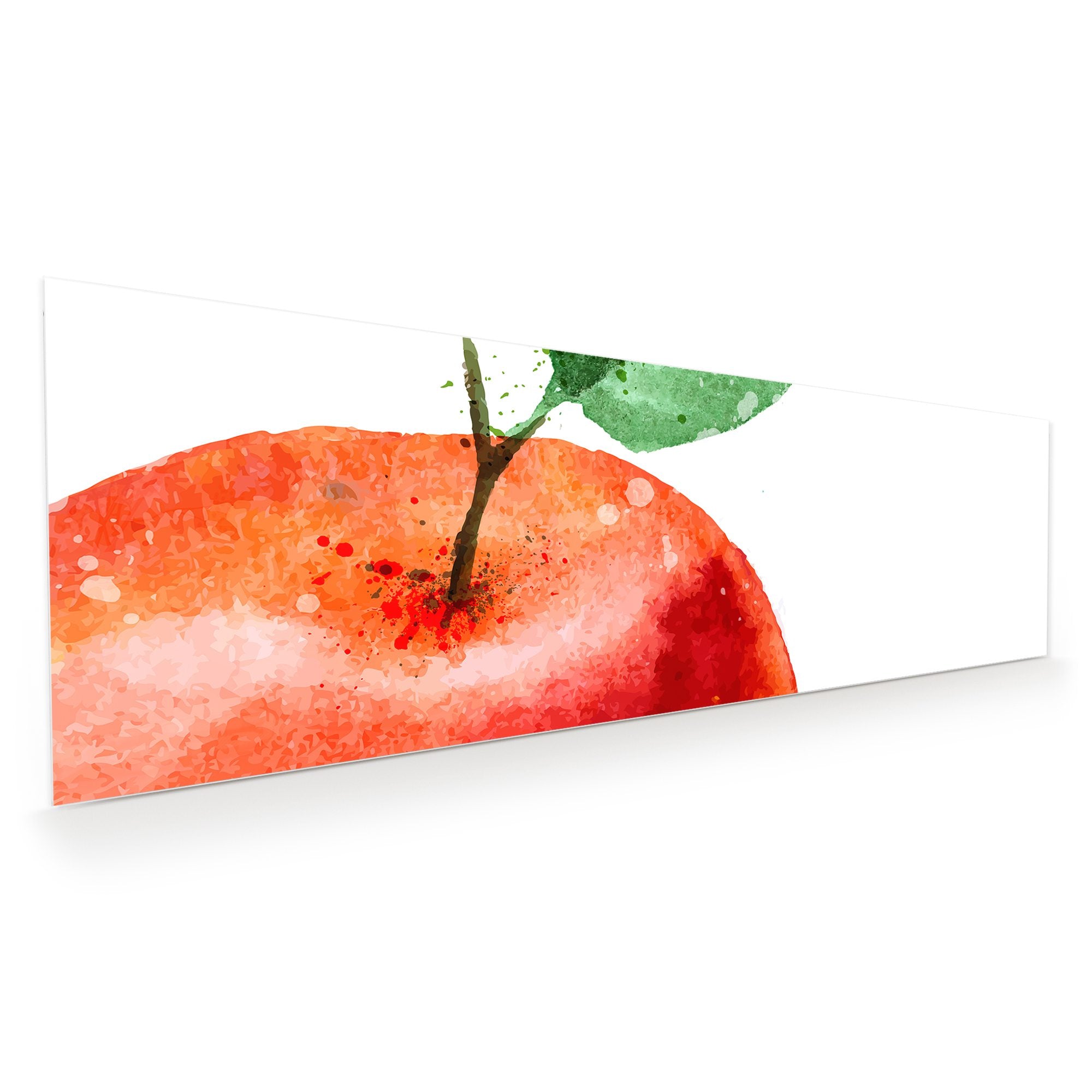 Wandbild - Apfel mit Blatt Aquarell