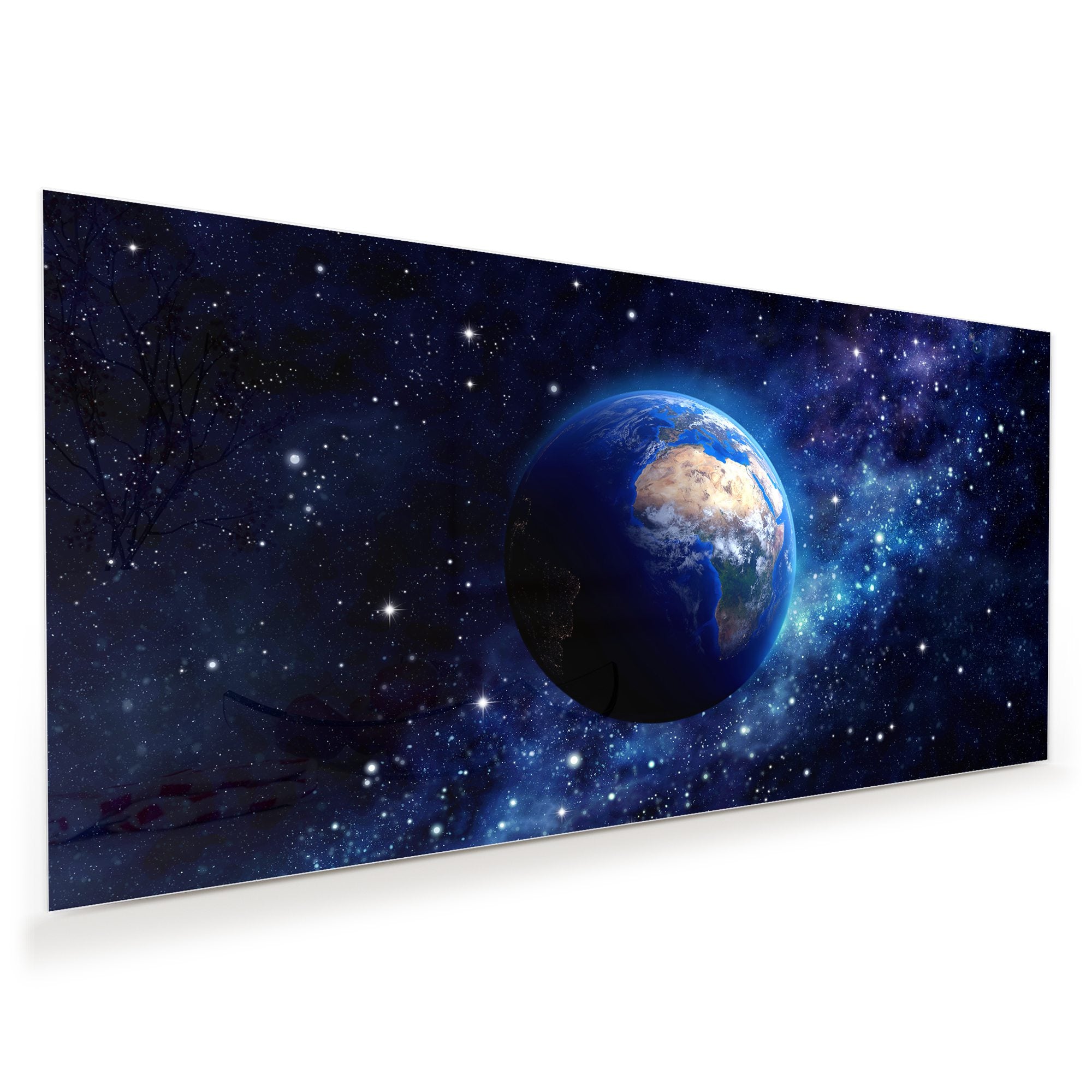 Wandbild - Planet Erde im Sternenfeld