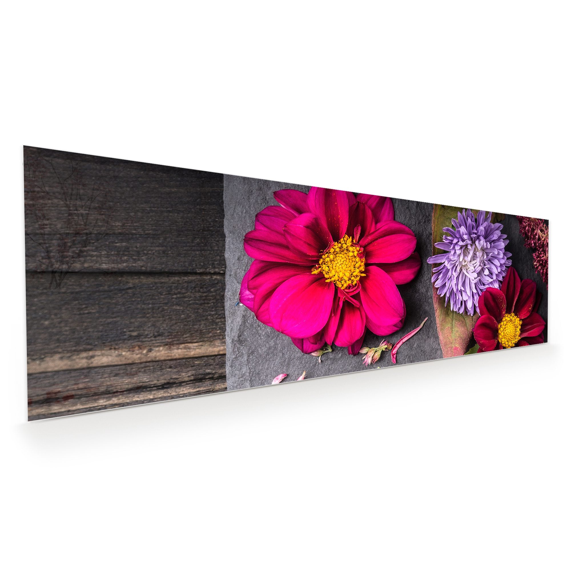 Wandbild - Blumen auf Platte