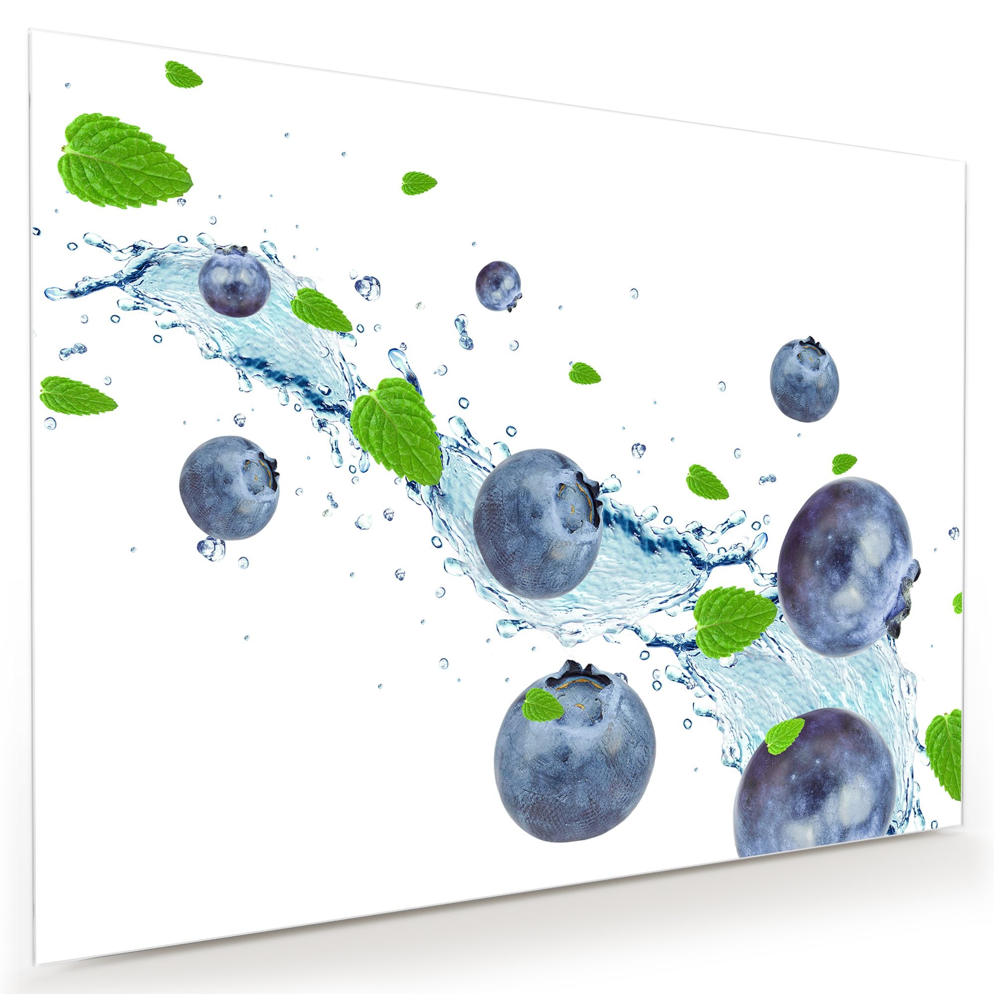 Wandbild - Heidelbeeren auf Wasserwelle