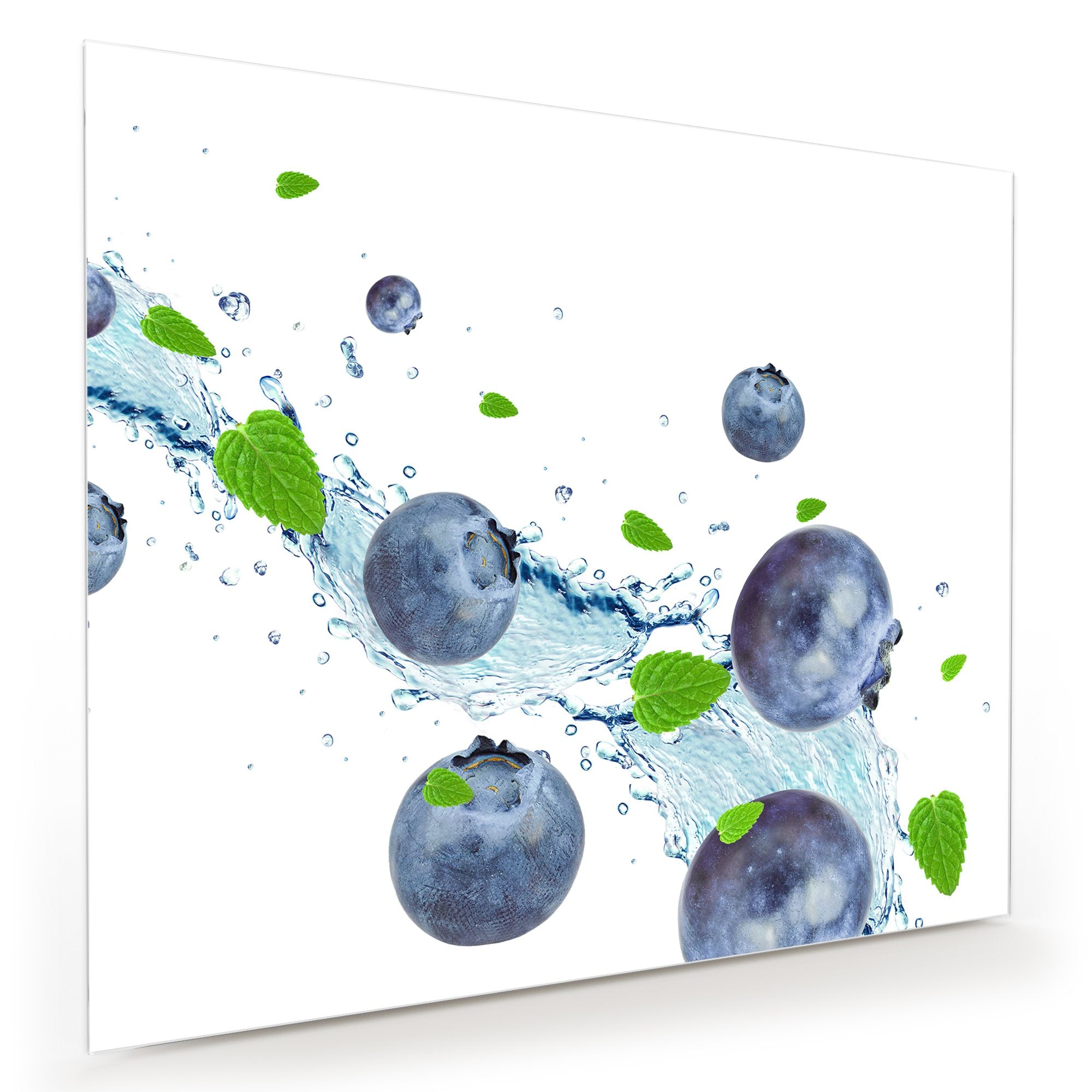 Wandbild - Heidelbeeren auf Wasserwelle