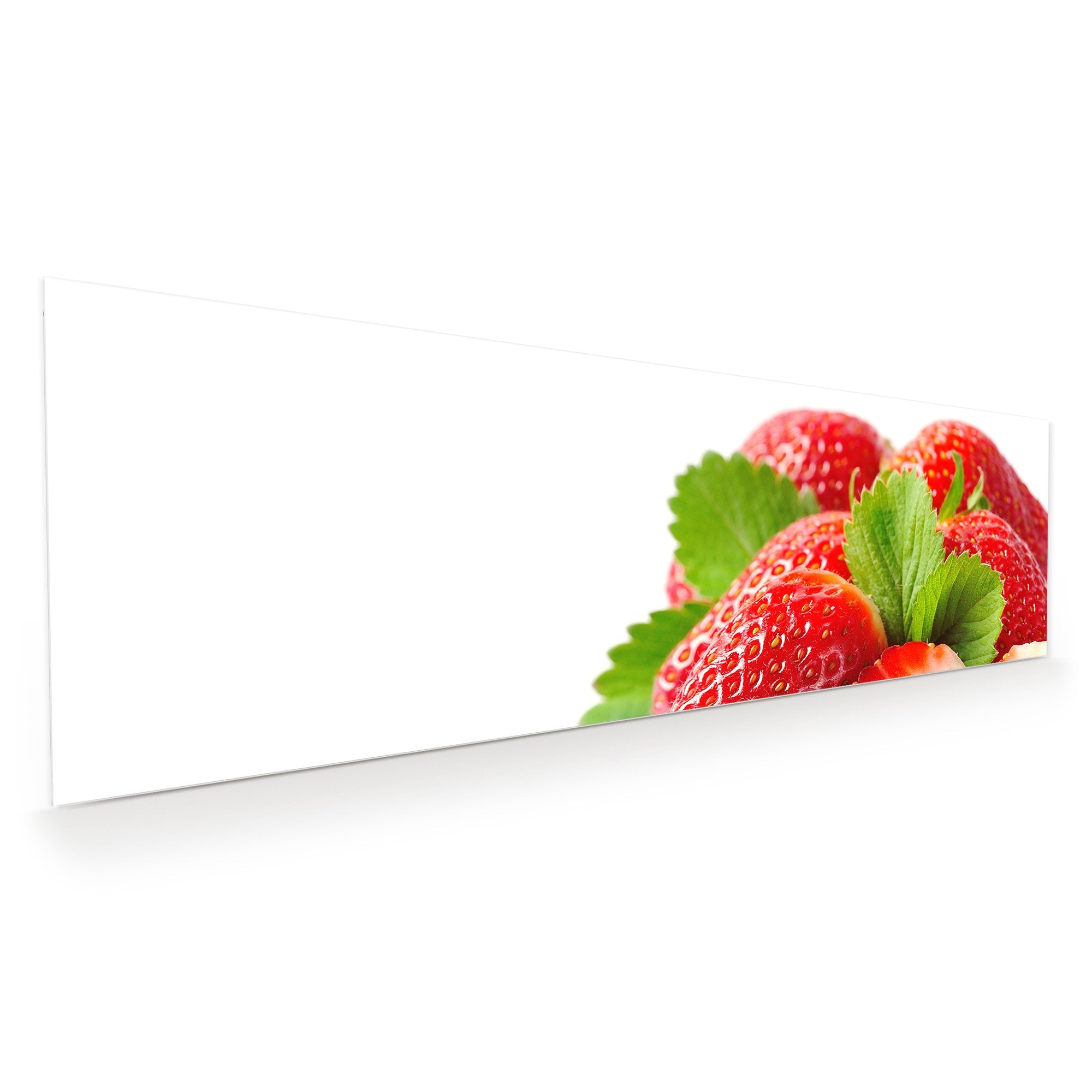 Wandbild - Erdbeeren mit Blättern