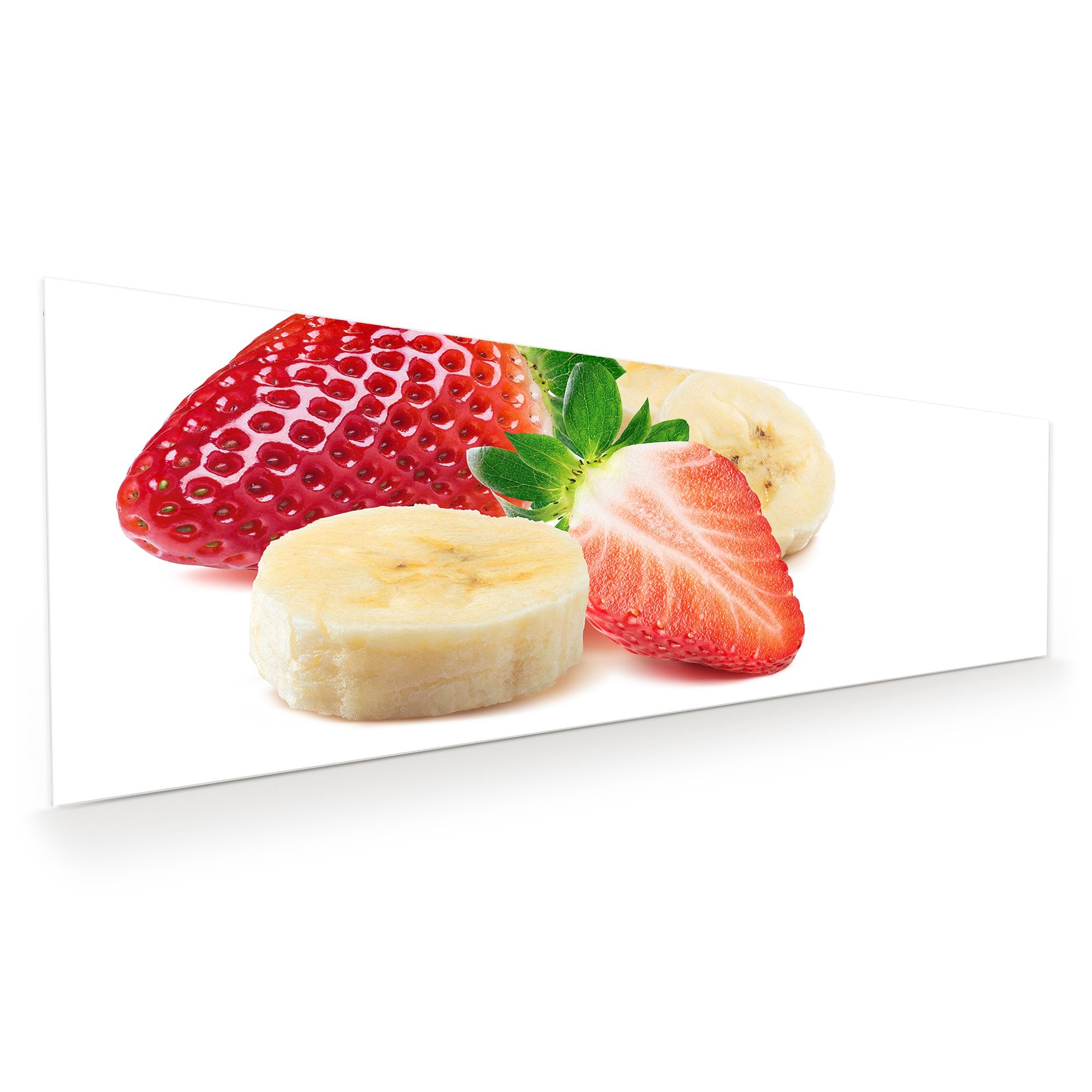 Wandbild - Erdbeeren und Bananenstücke