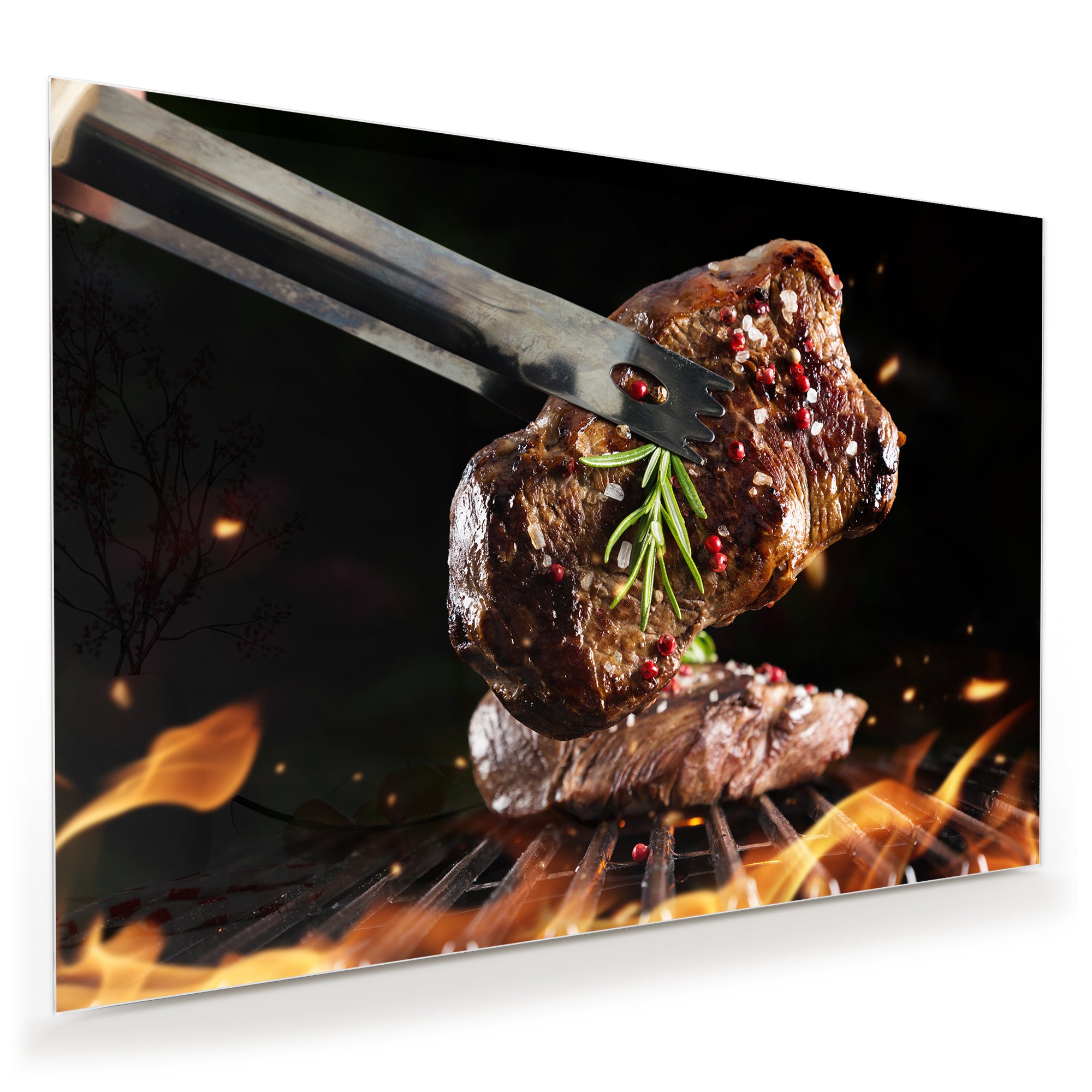 Wandbild - Rindersteak auf Grill