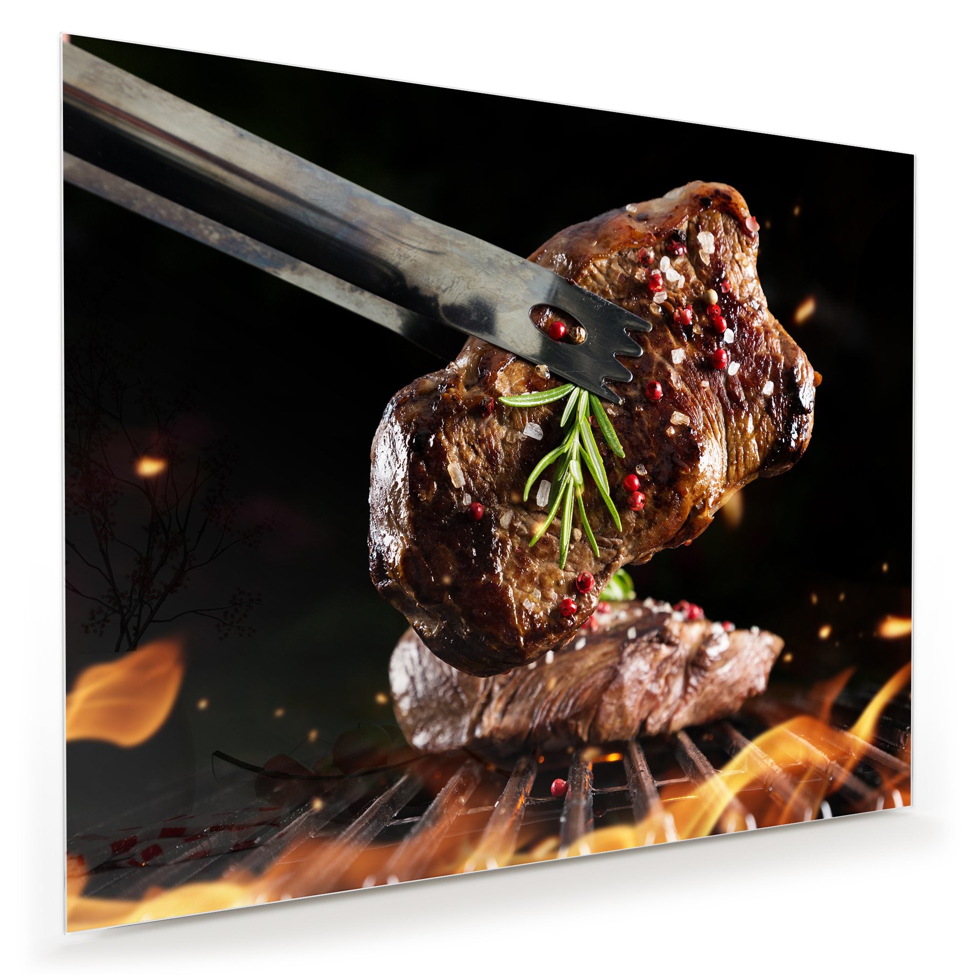 Wandbild - Rindersteak auf Grill