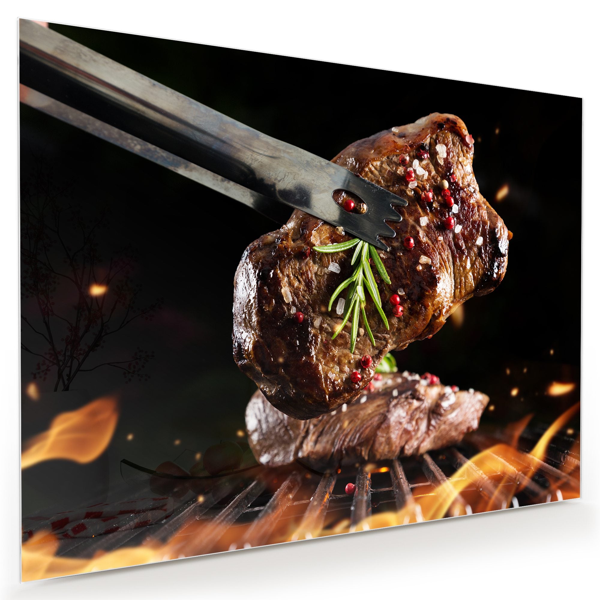 Wandbild - Rindersteak auf Grill