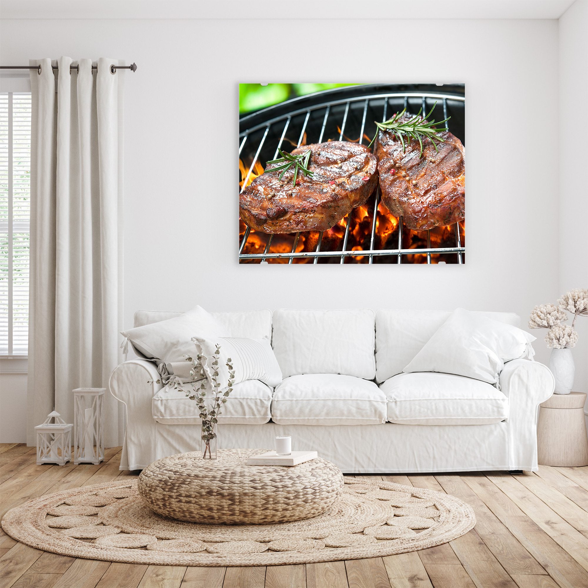 Wandbild - Steak auf Grill