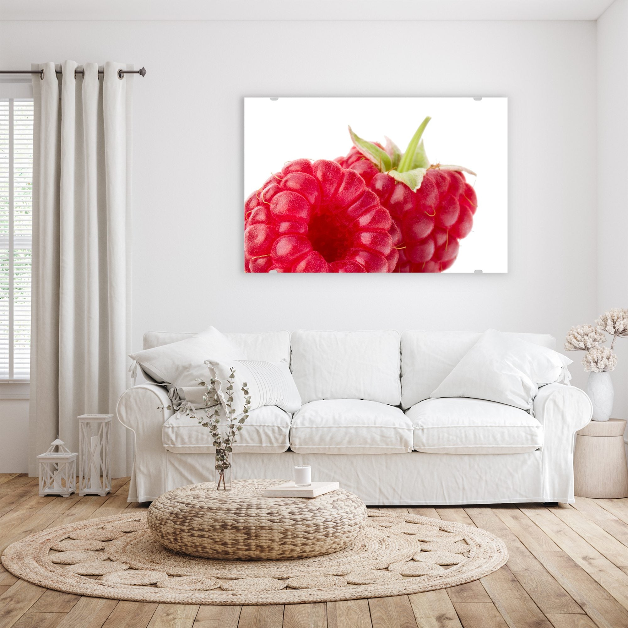 Wandbild - Zwei Himbeeren