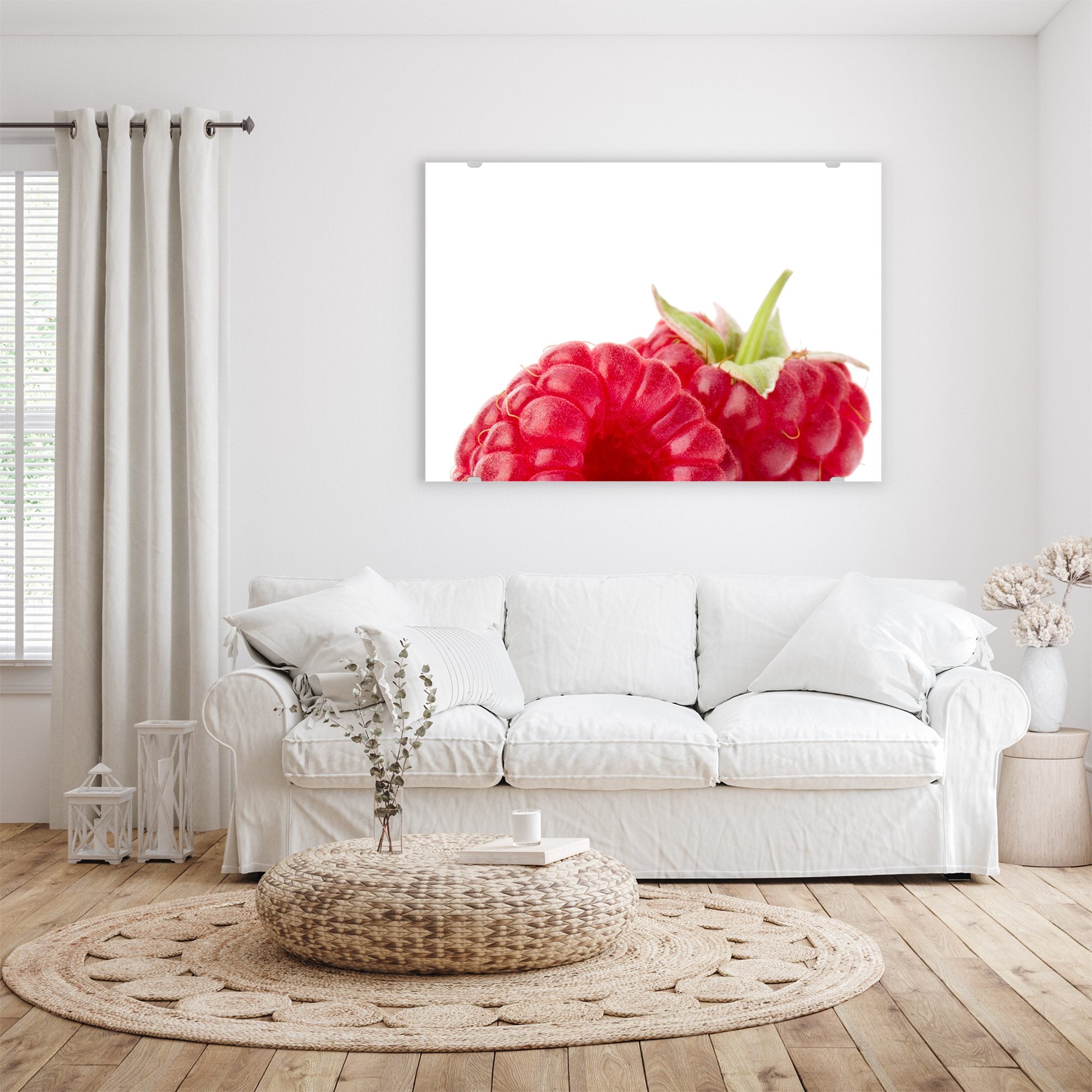 Wandbild - Zwei Himbeeren