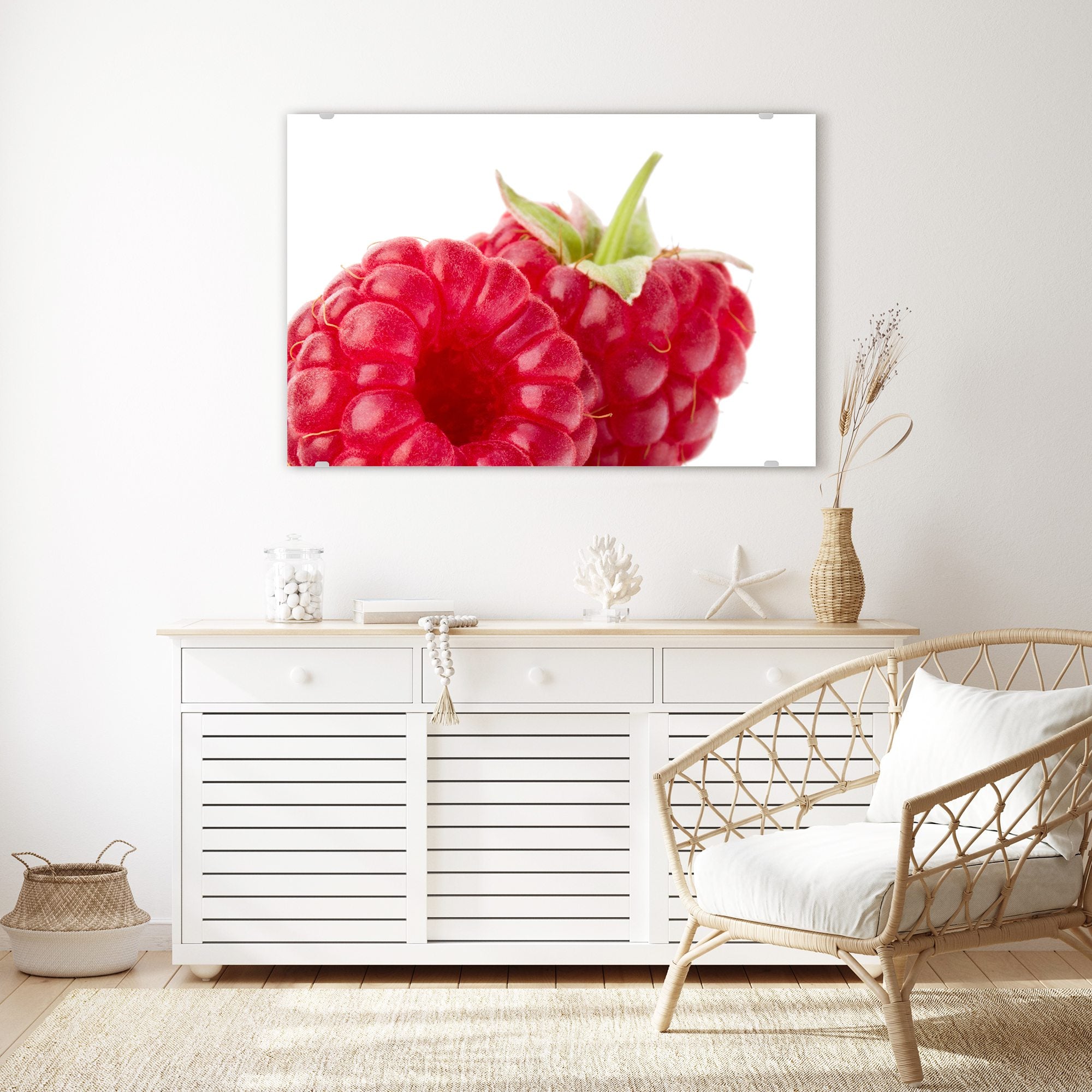 Wandbild - Zwei Himbeeren