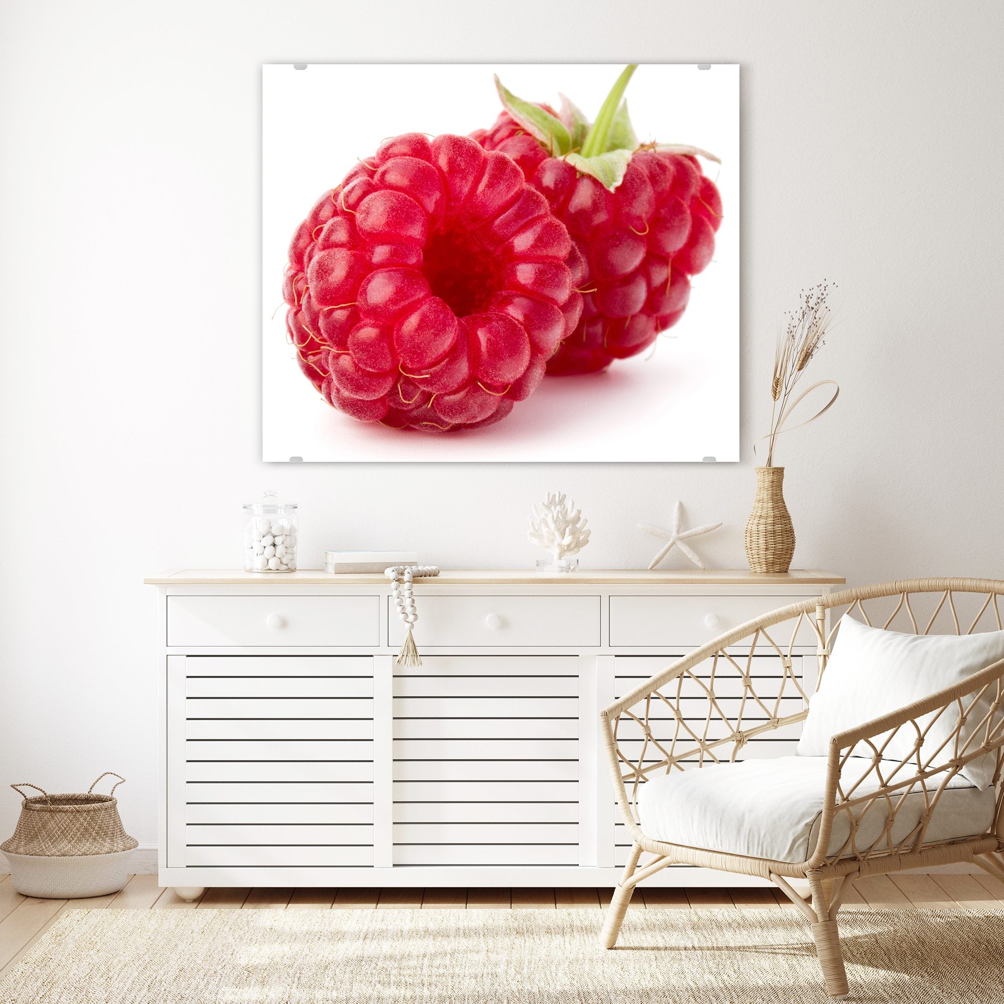 Wandbild - Zwei Himbeeren