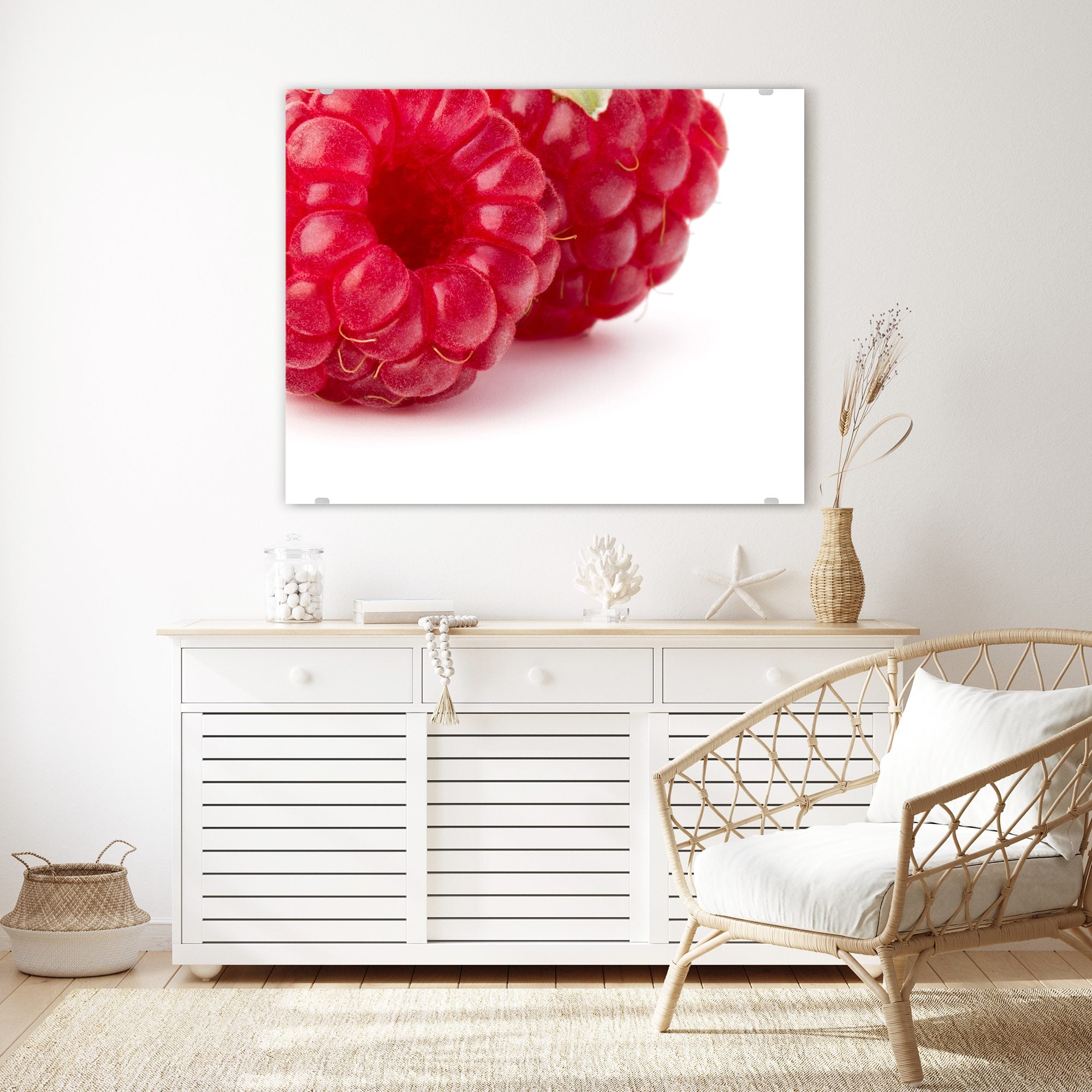 Wandbild - Zwei Himbeeren