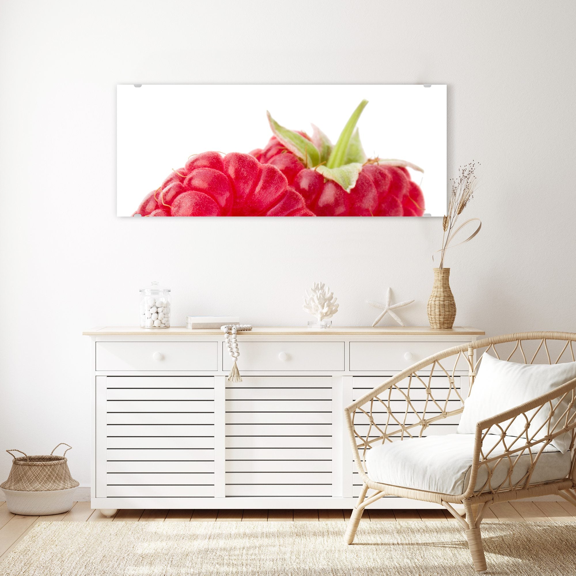 Wandbild - Zwei Himbeeren