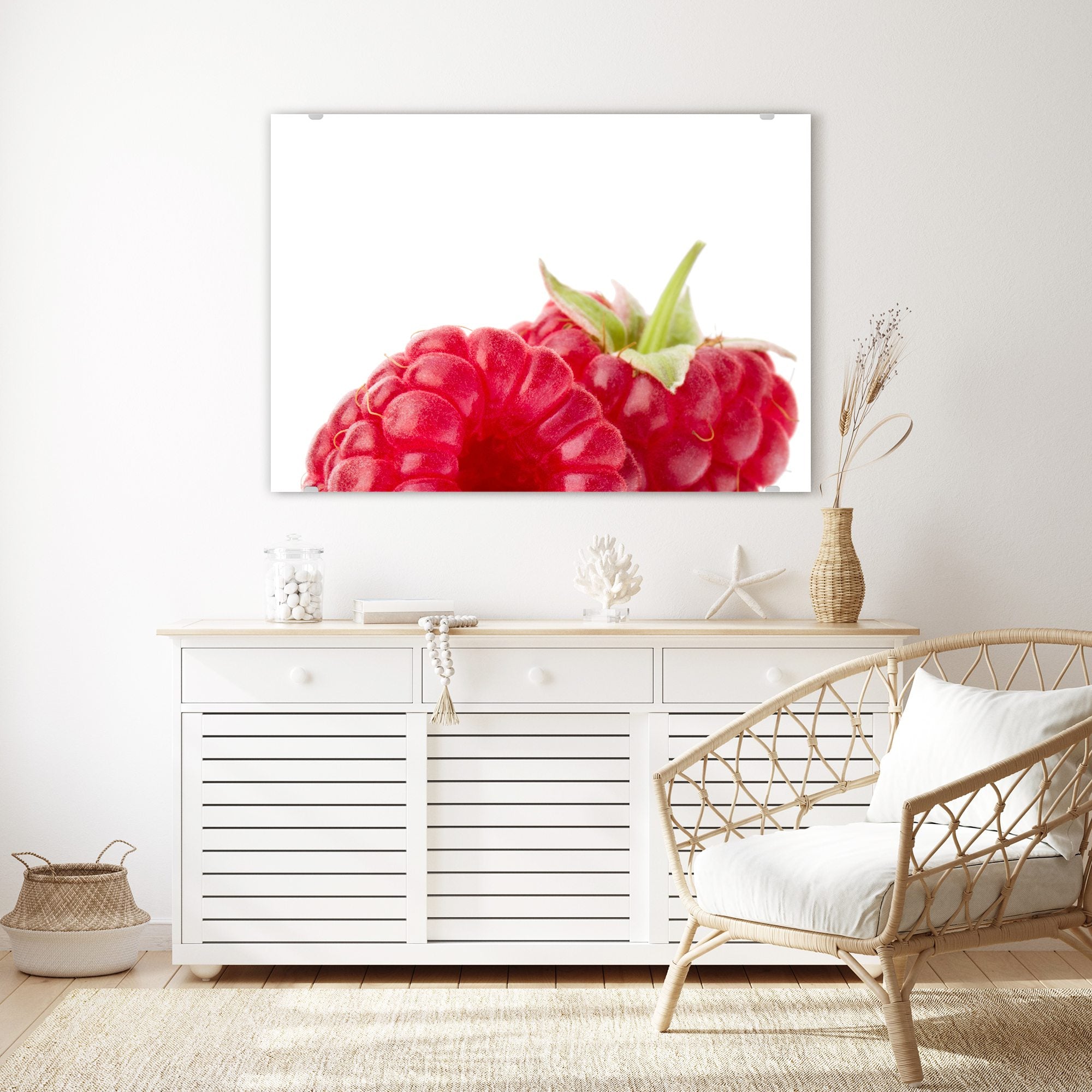 Wandbild - Zwei Himbeeren