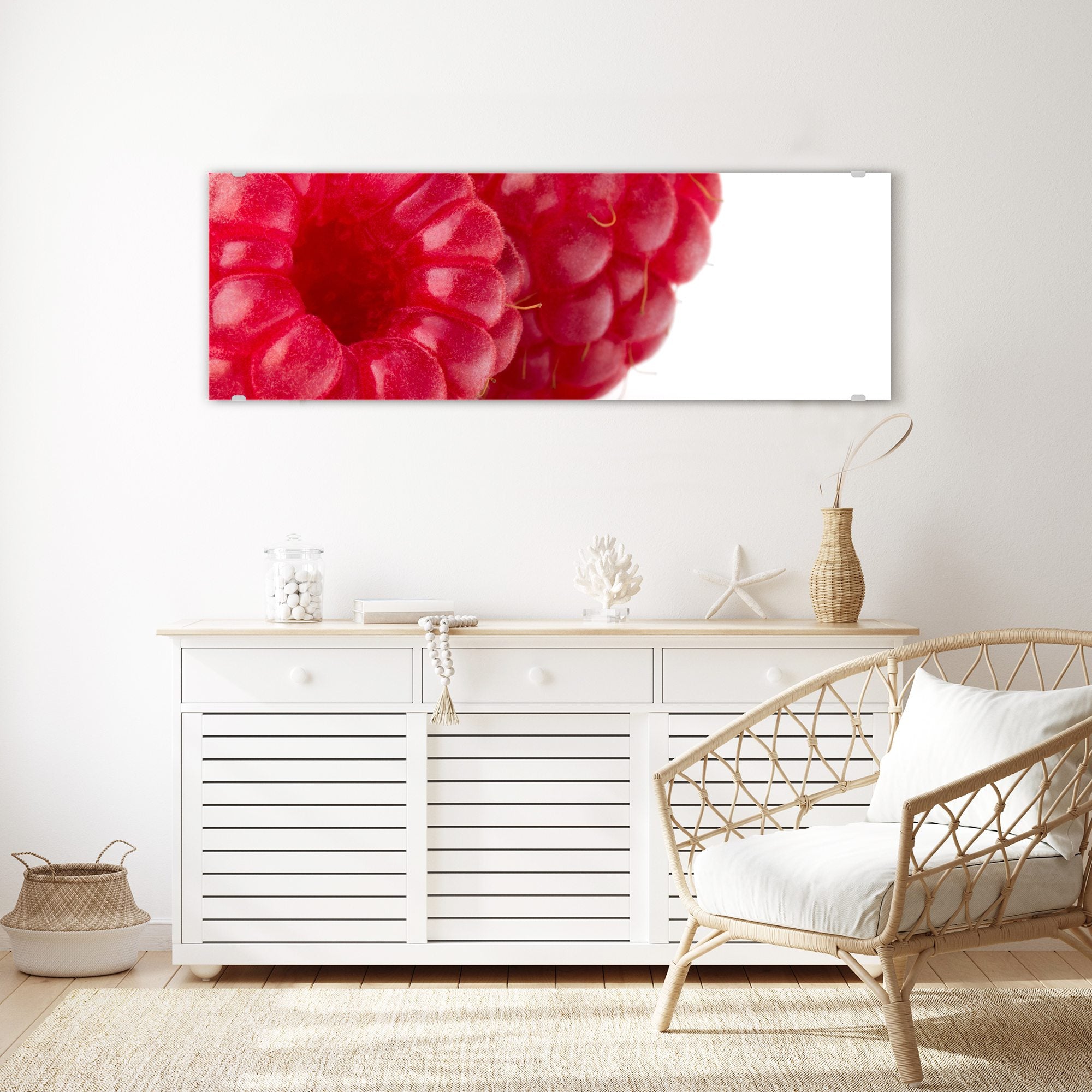 Wandbild - Zwei Himbeeren