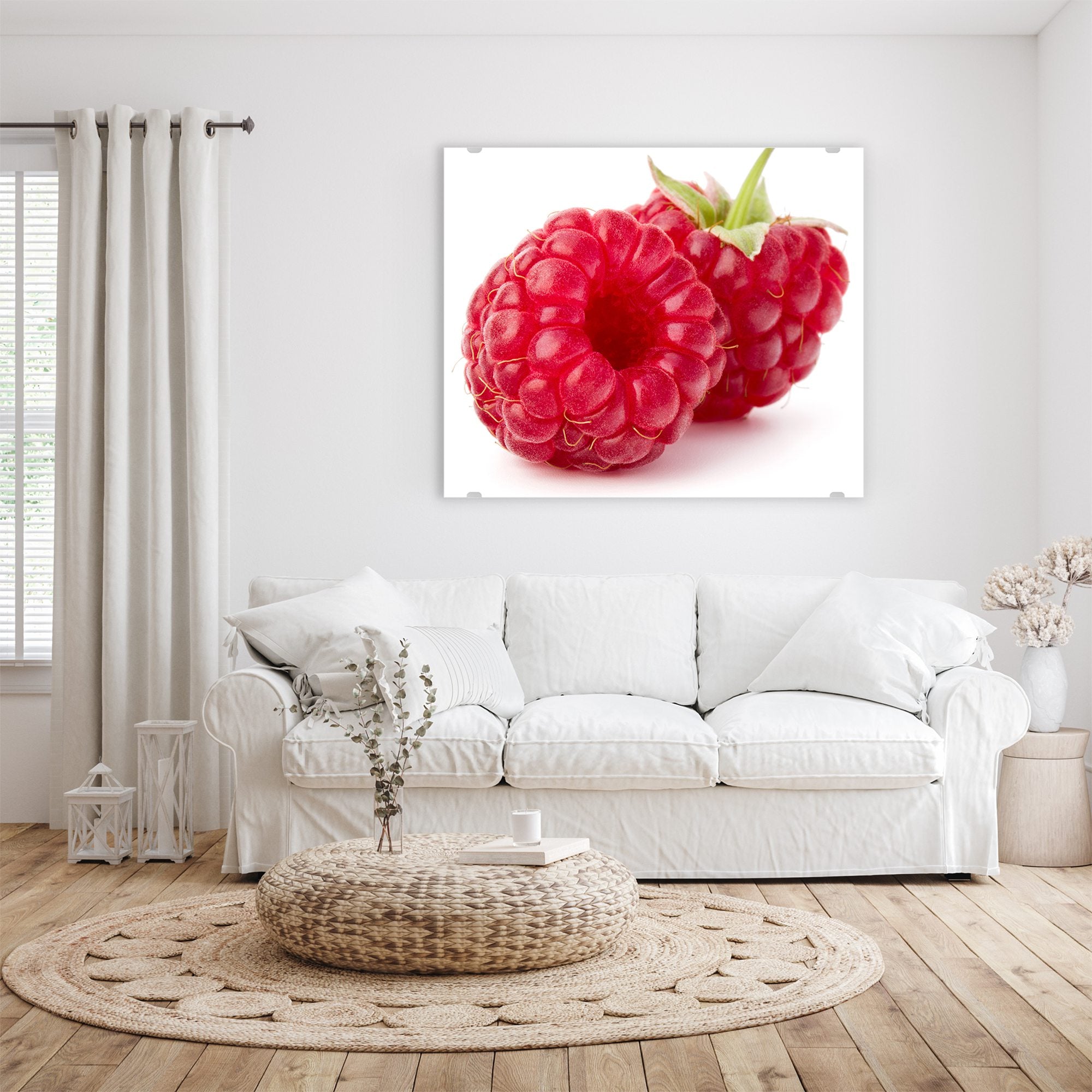 Wandbild - Zwei Himbeeren