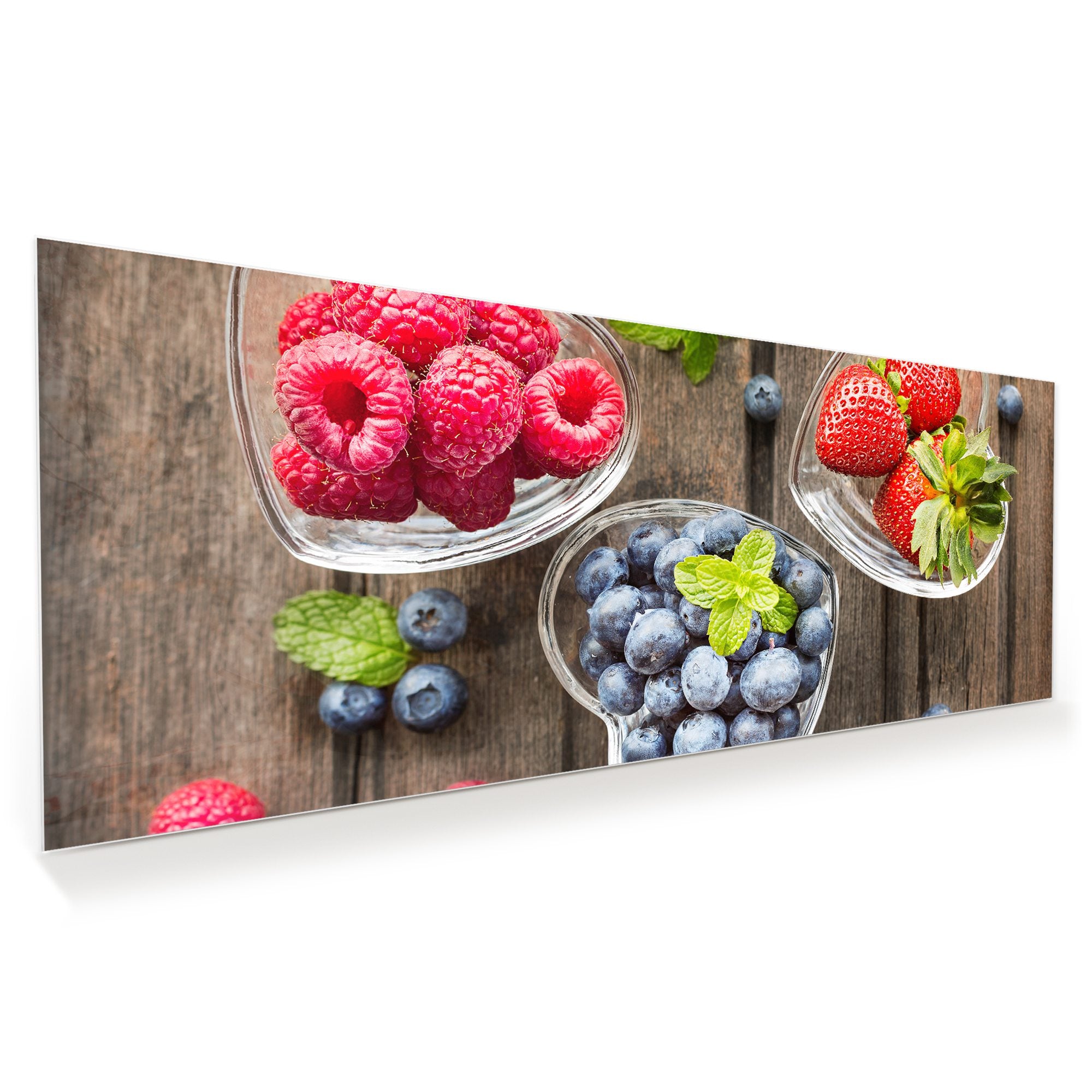 Wandbild - Beeren in Herzschalen