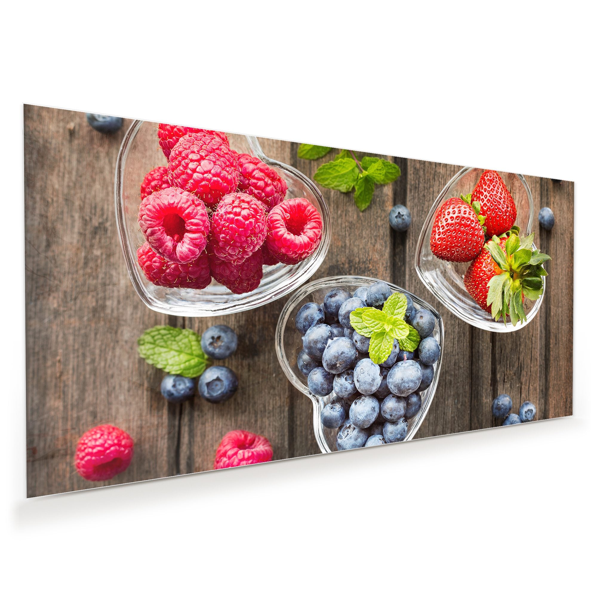 Wandbild - Beeren in Herzschalen