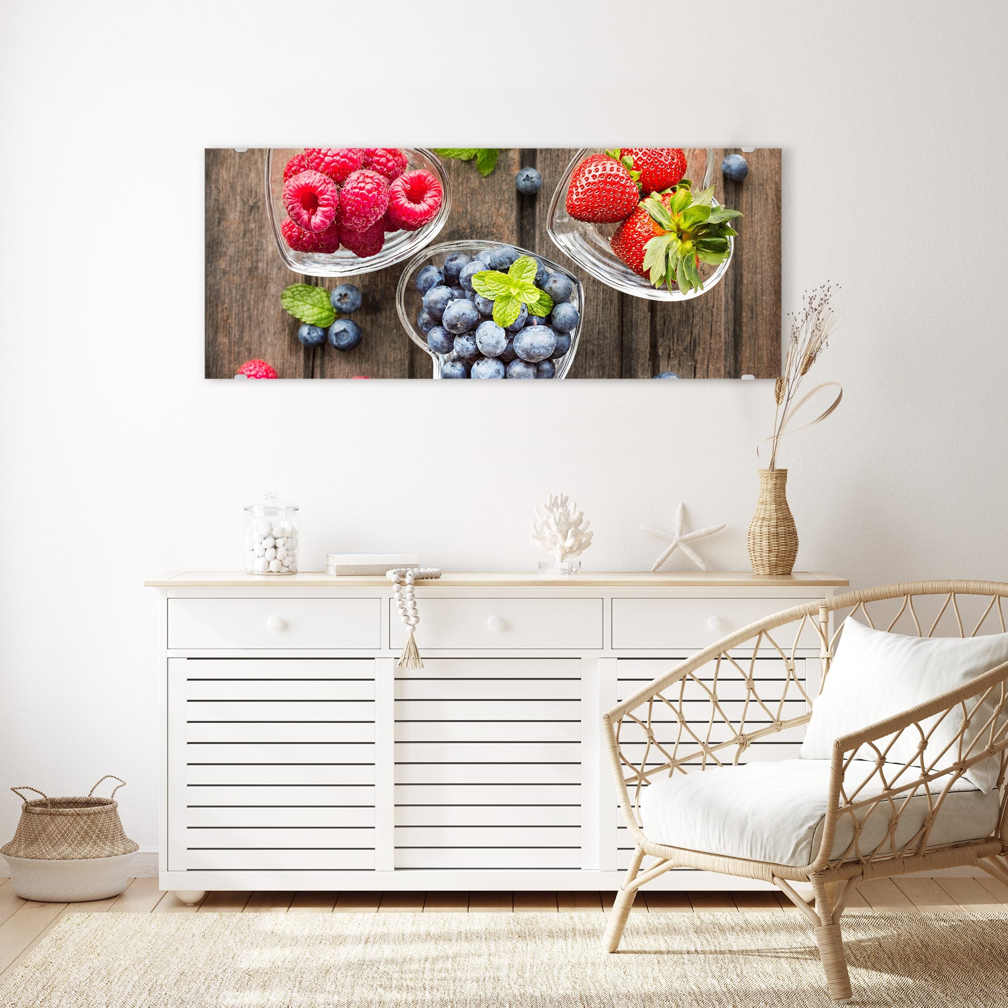 Wandbild - Beeren in Herzschalen