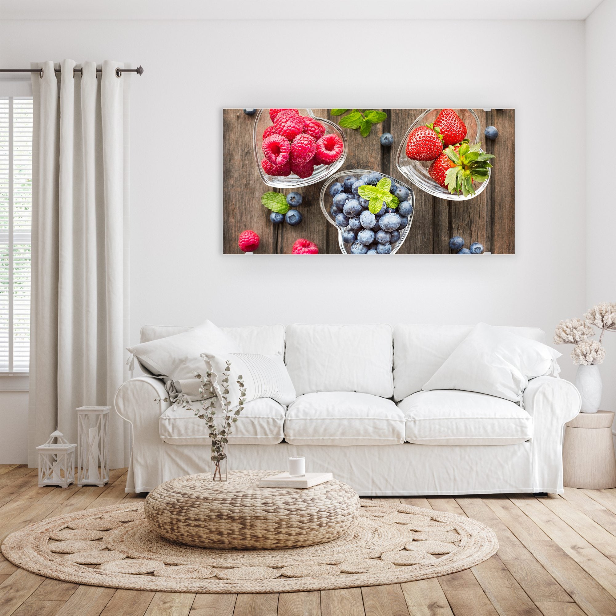 Wandbild - Beeren in Herzschalen