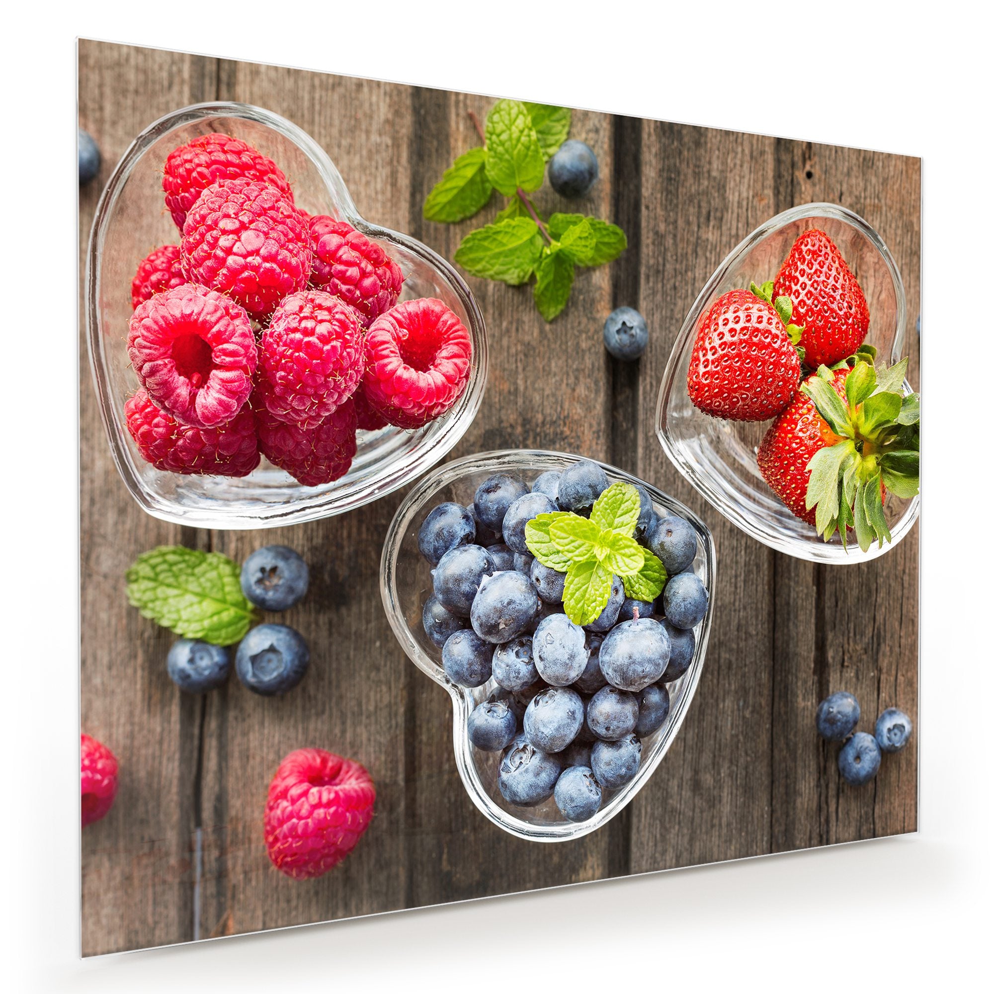 Wandbild - Beeren in Herzschalen