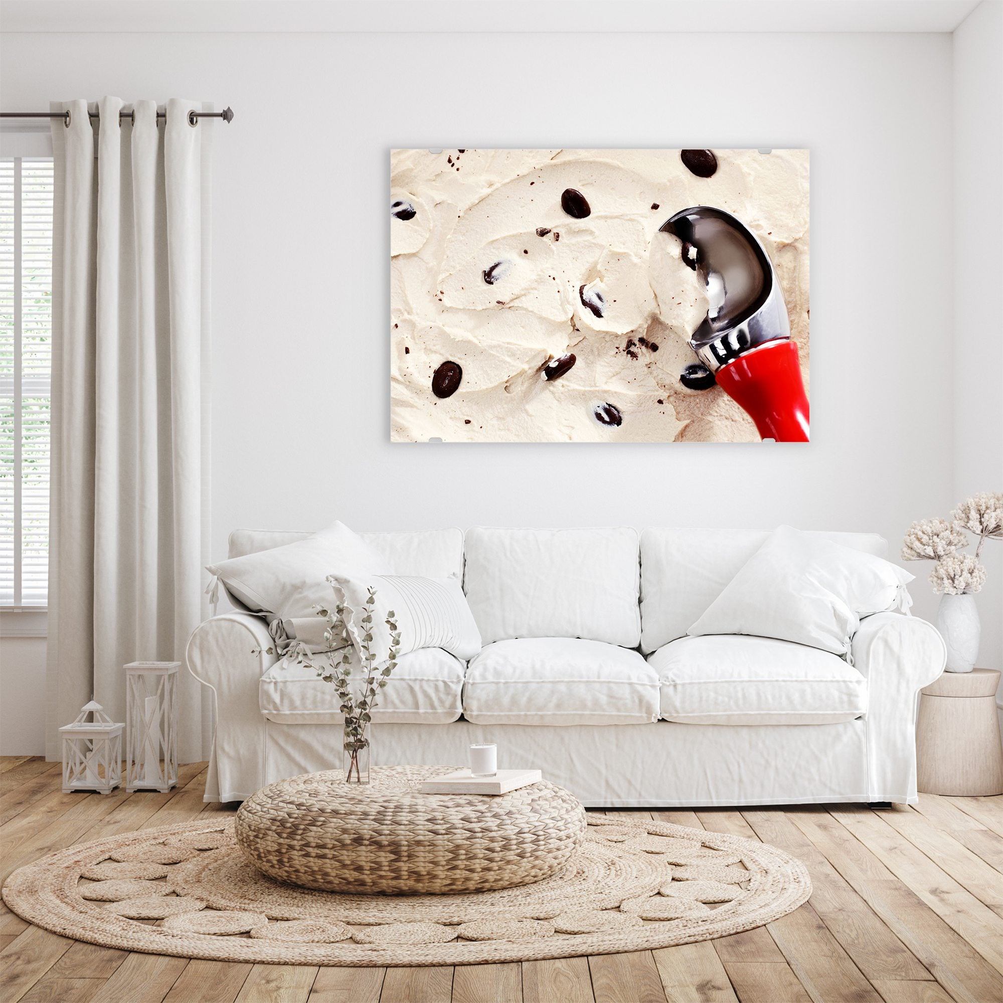 Wandbild - Löffel in Stracciatella Eis