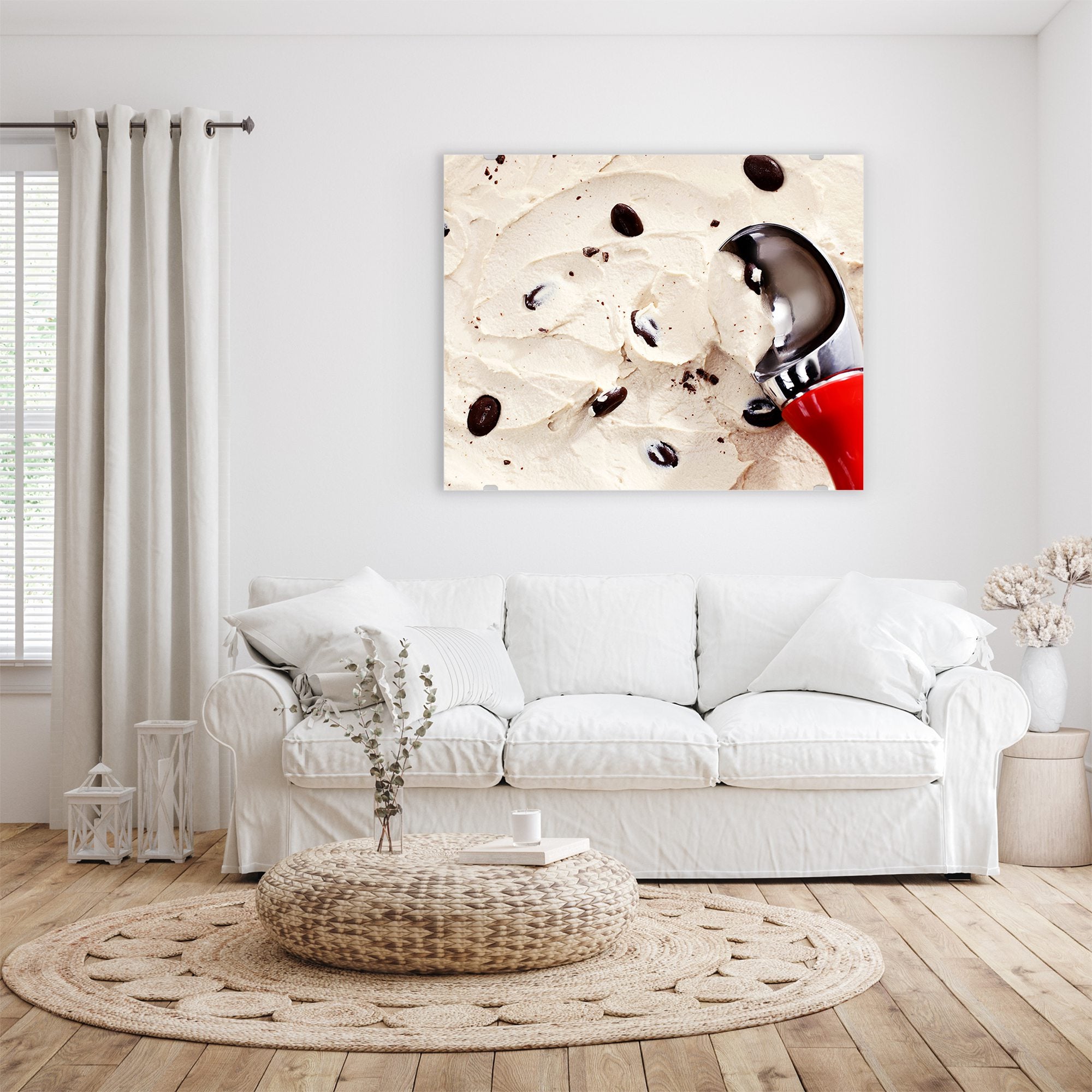 Wandbild - Löffel in Stracciatella Eis