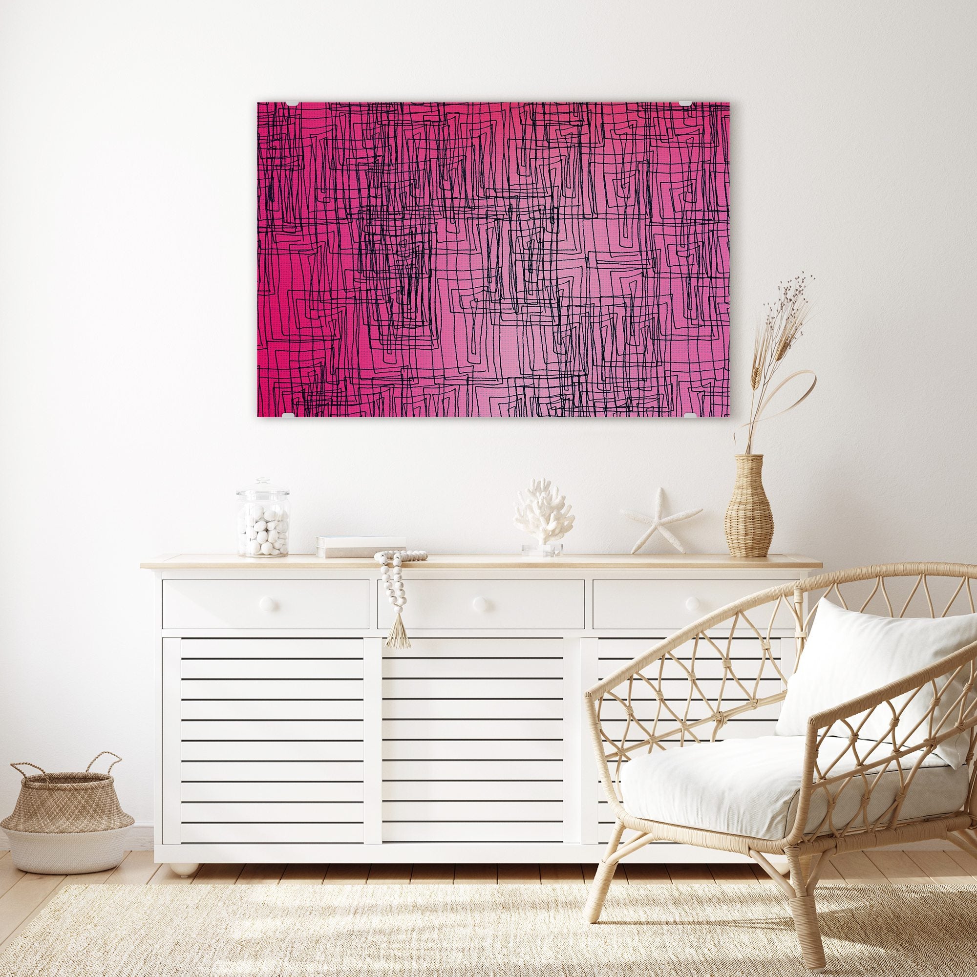 Wandbild - Abstrakte pinkige Linien